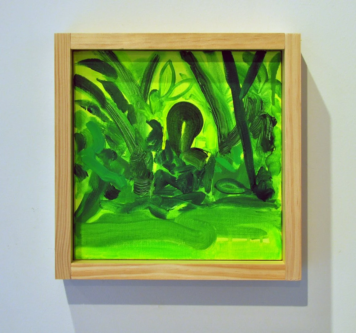 'Jungle Study II' Oil and fluorescent enamel on canvas 10" x 10" 2011