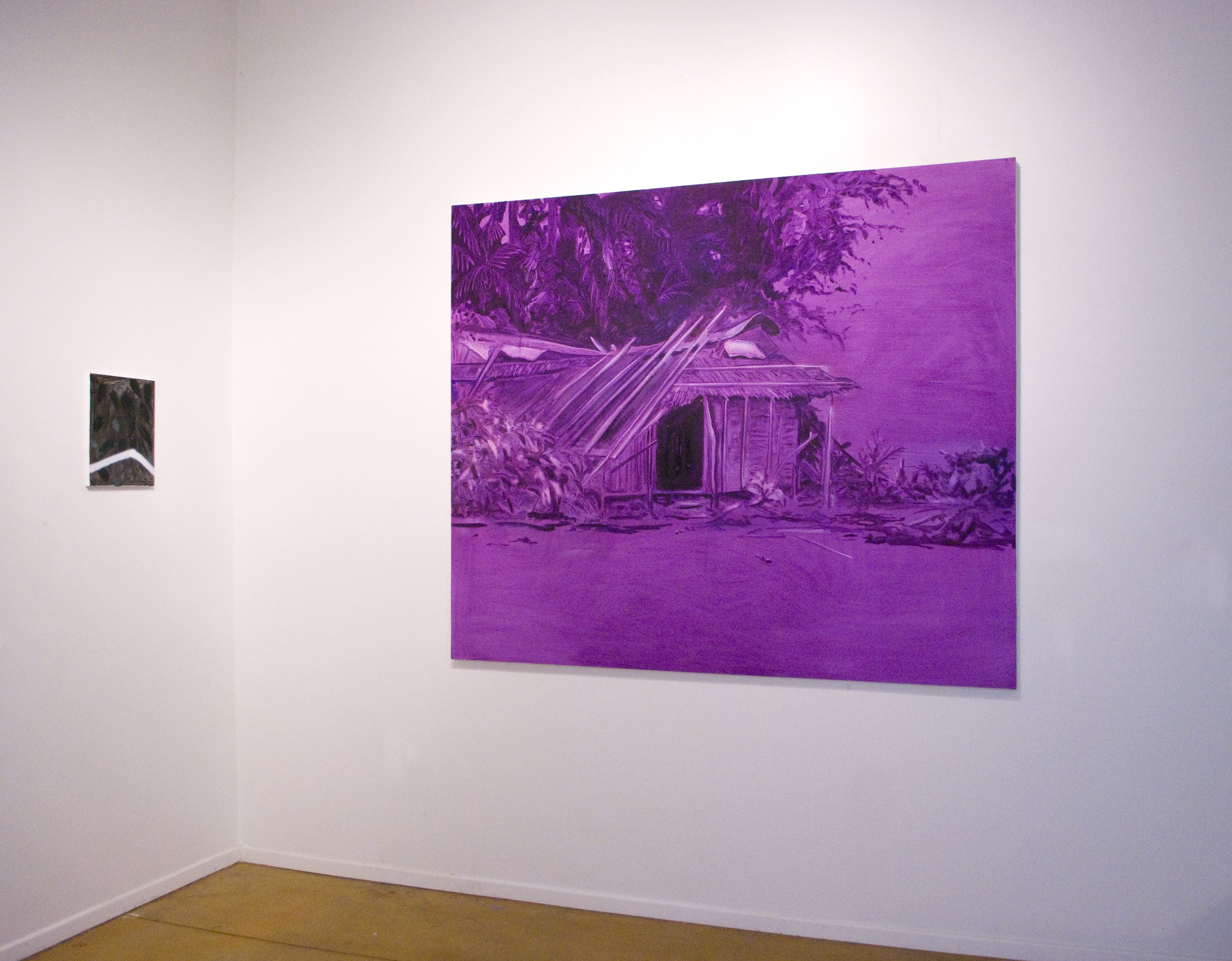 'Violet Basics' Oil, fluorescent enamel and spray paint on canvas 60" x 72" 2011