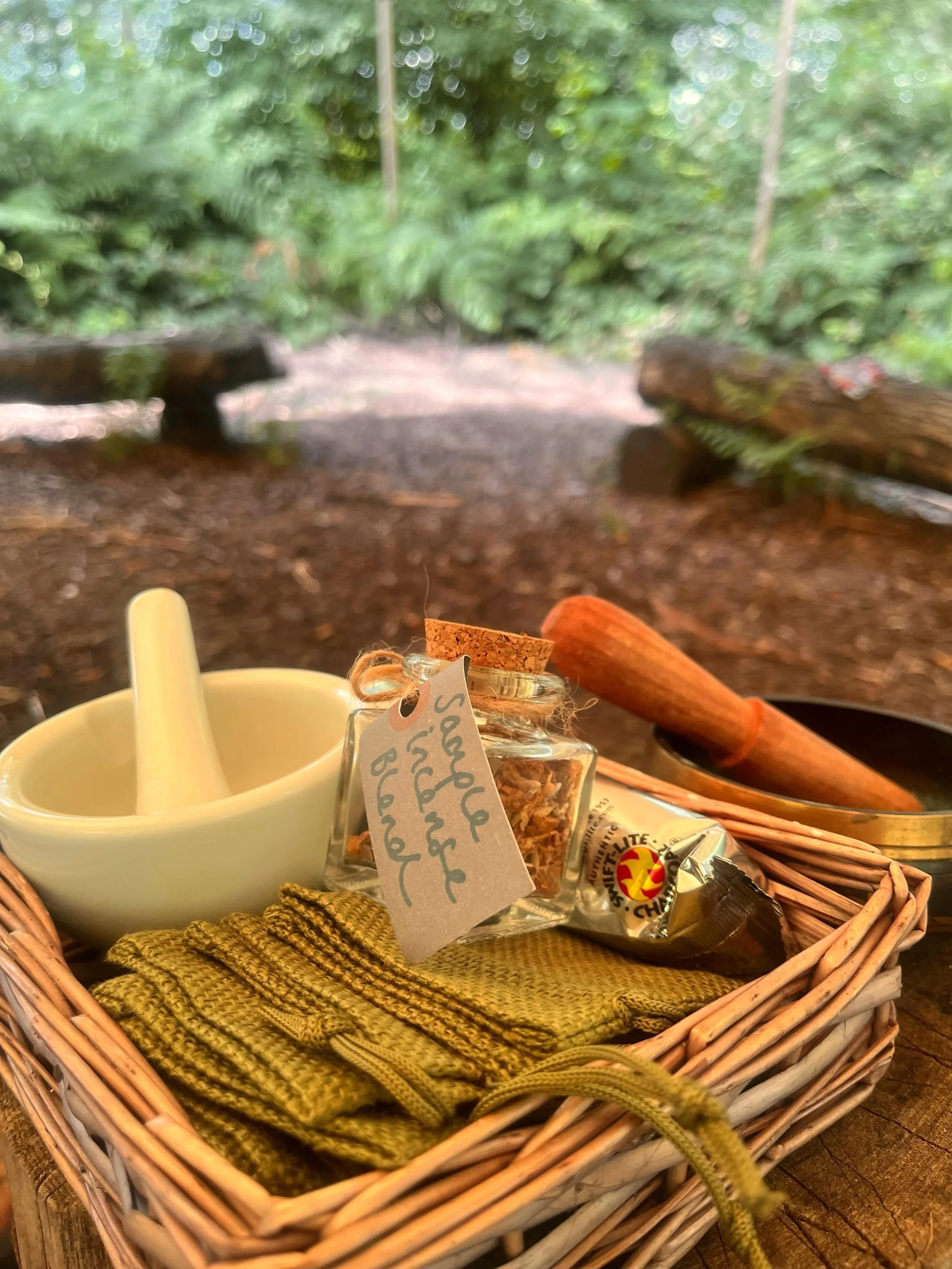forest incense blend in progress