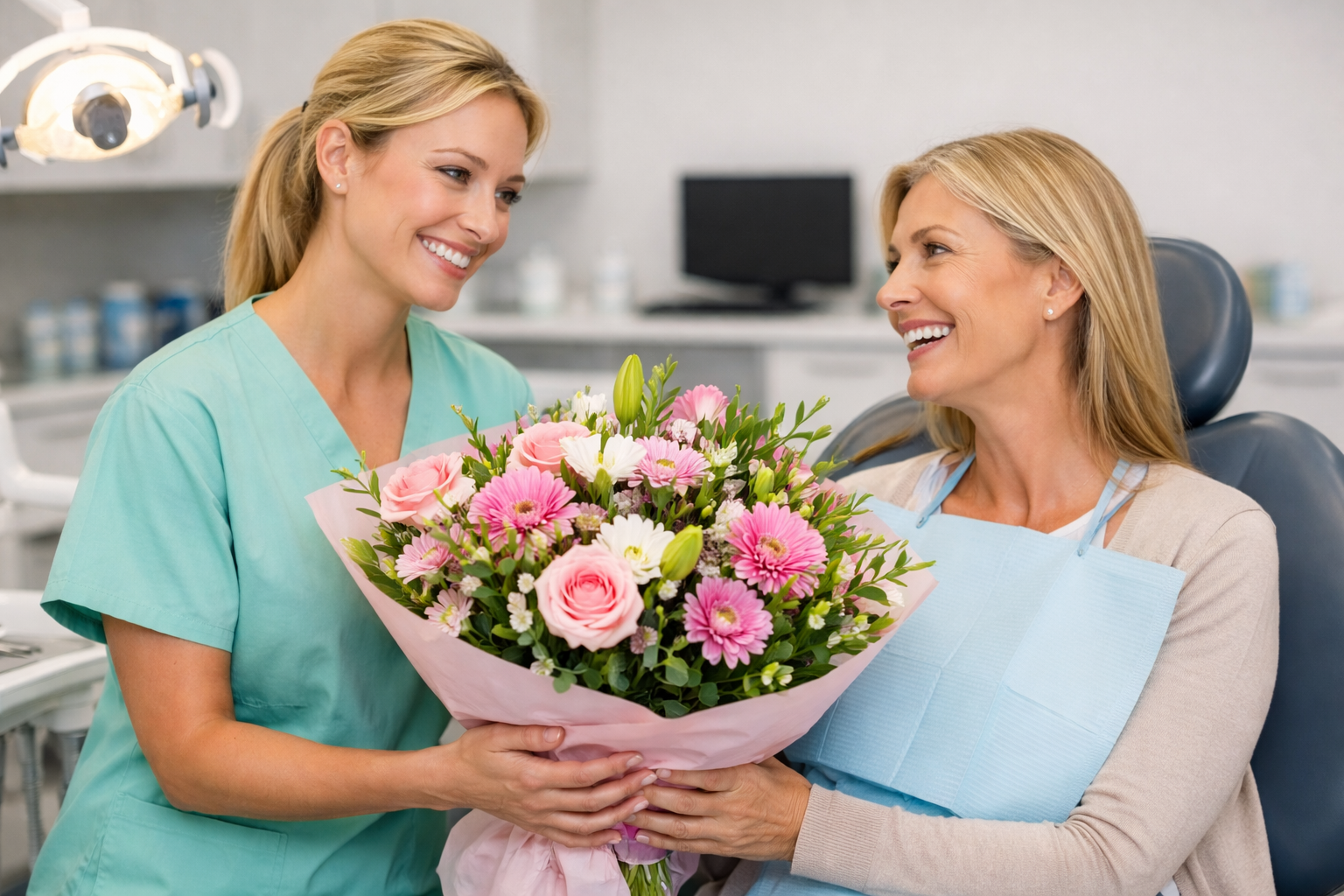 Temporary locum dental nurse supporting patient treatment in Hertfordshire