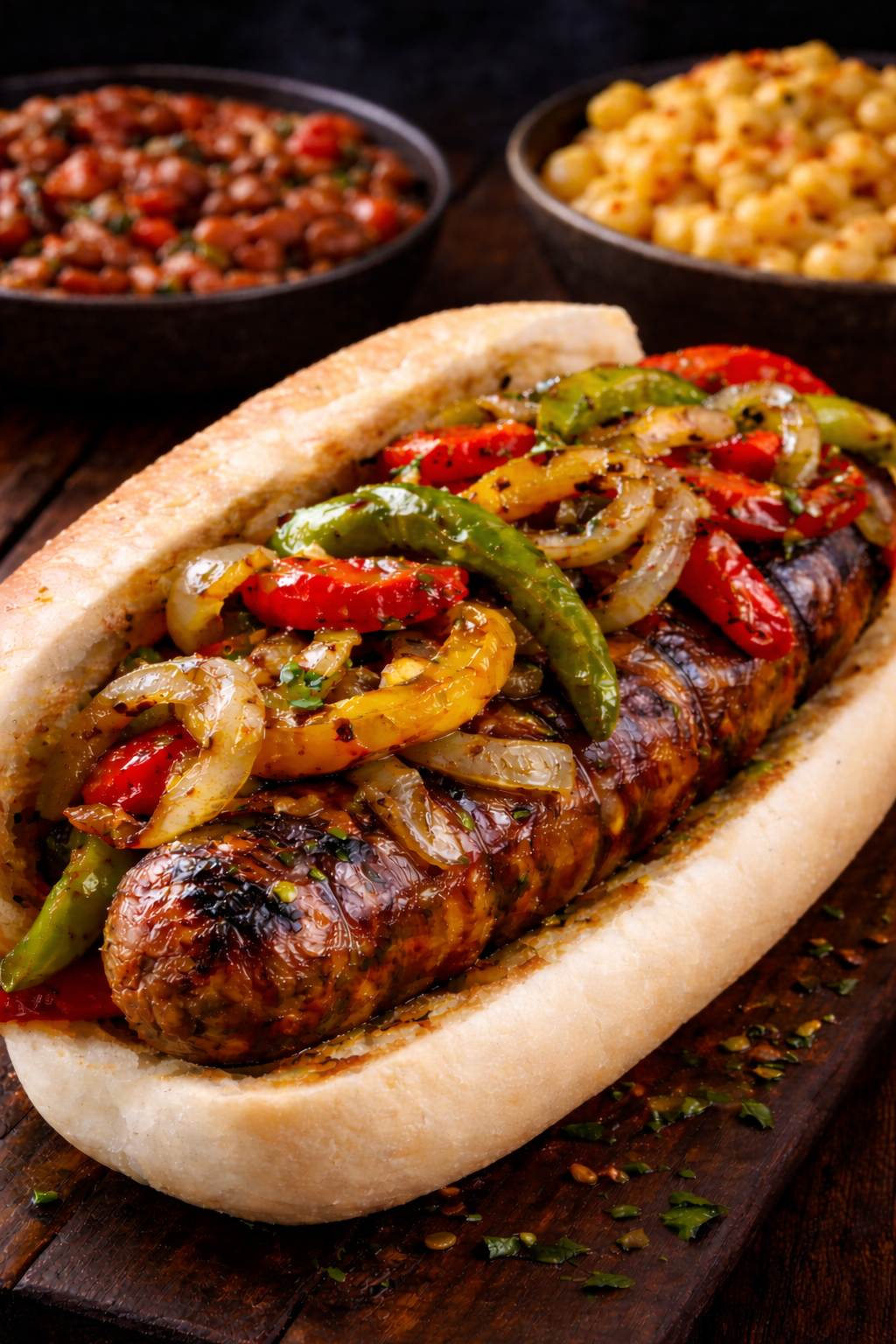 ITALIAN SAUSAGES- with buns and peppers