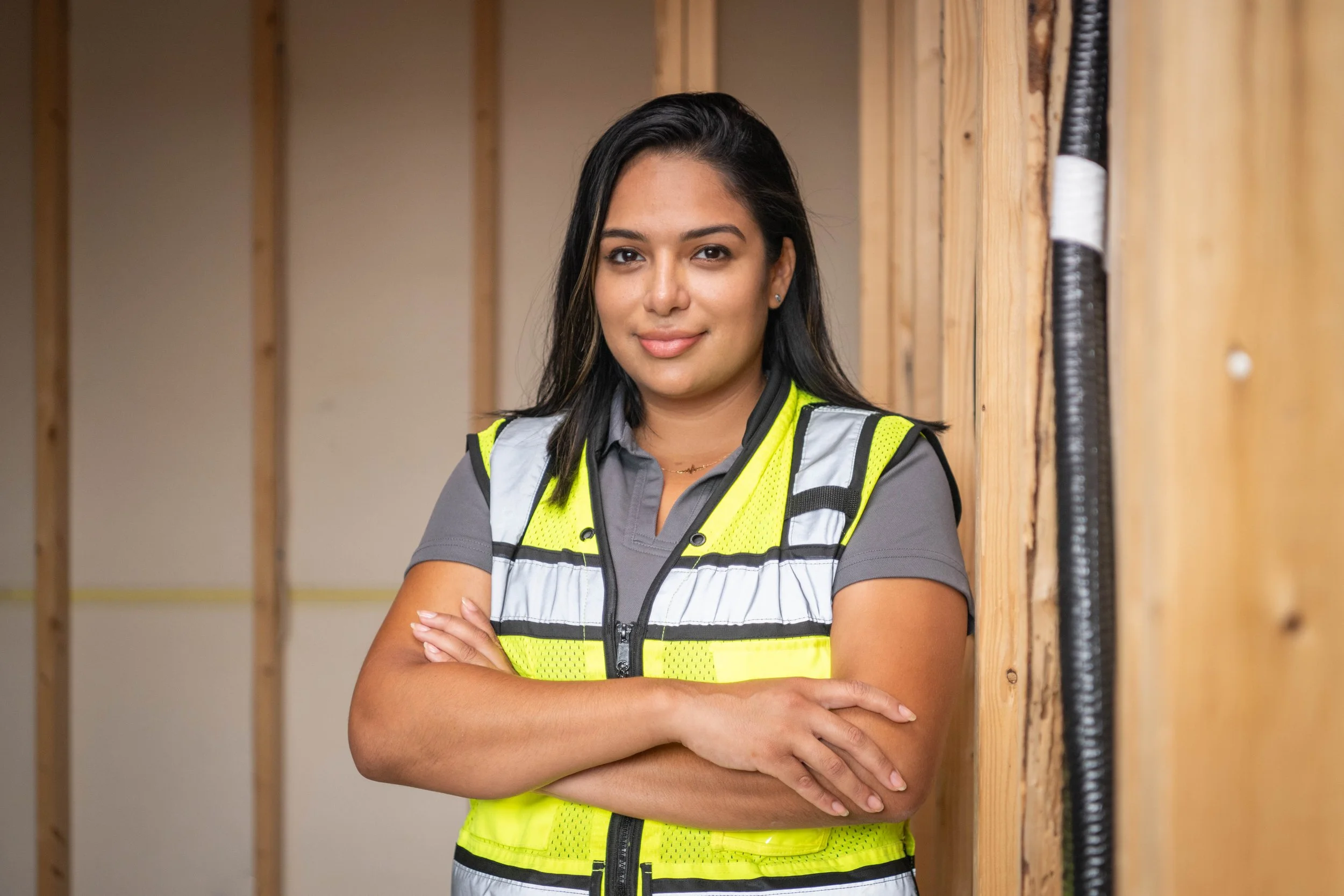 Liseth Velez at a construction site