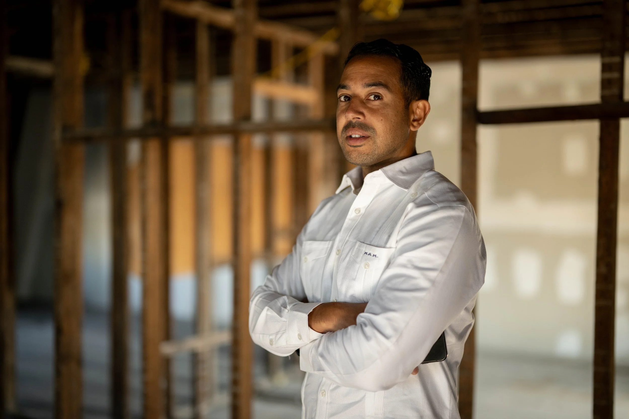 Manuel Matias at construction site