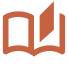 Icon of an open book in brown color