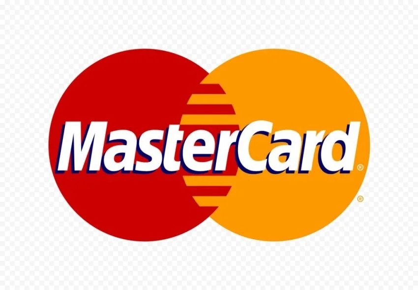 MasterCard logo with two overlapping circles, one red and one yellow, with the brand name in white and blue text across the center.