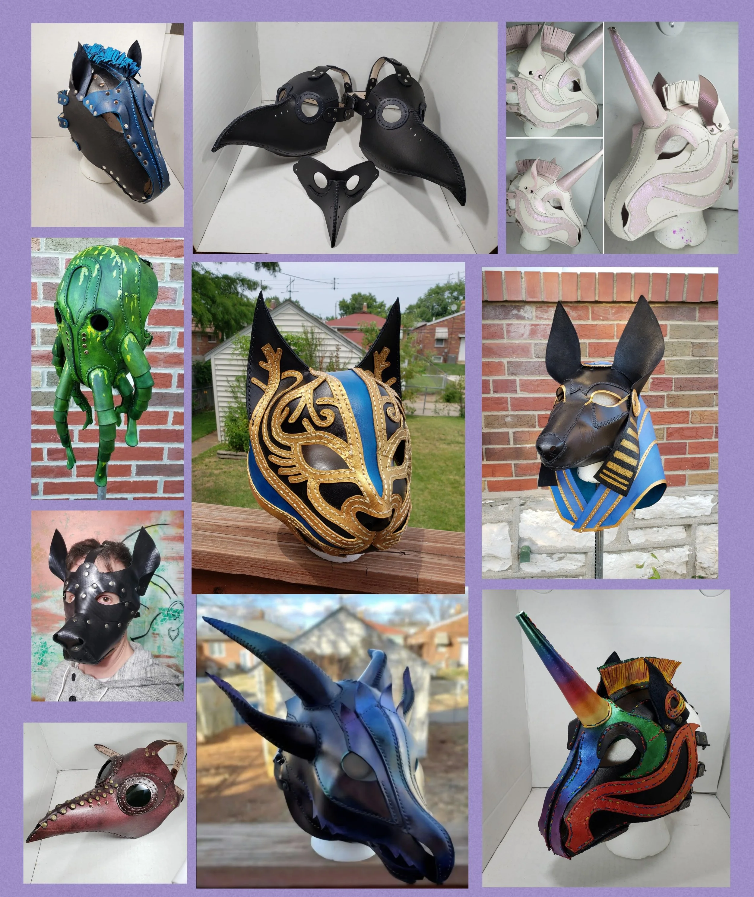 Full face leather masks
