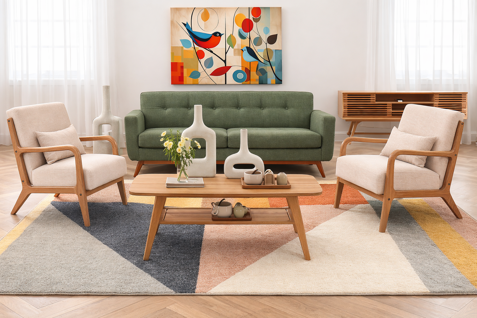 Mid-Century Modern Living Room Under $2000 