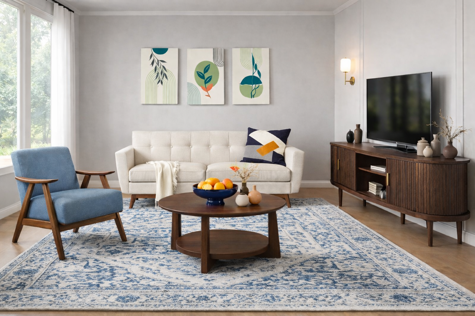 Mid-Century Modern Living Room Under $1000