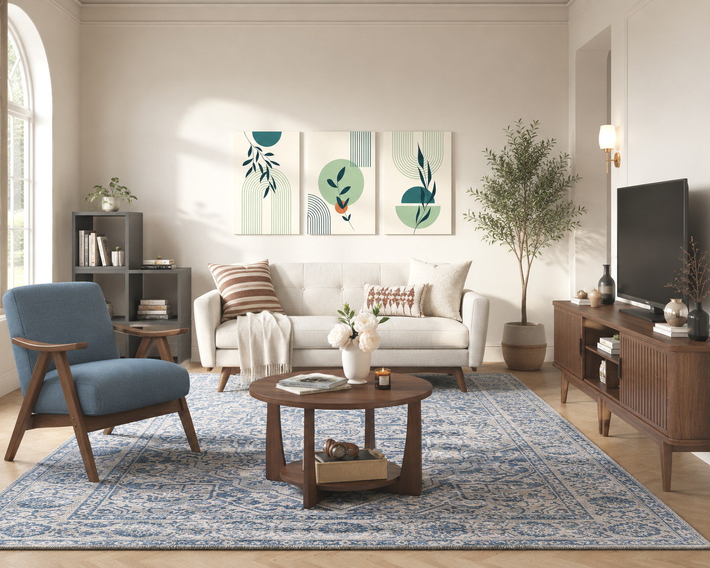 Mid-Century Modern Living Room Under $1000 