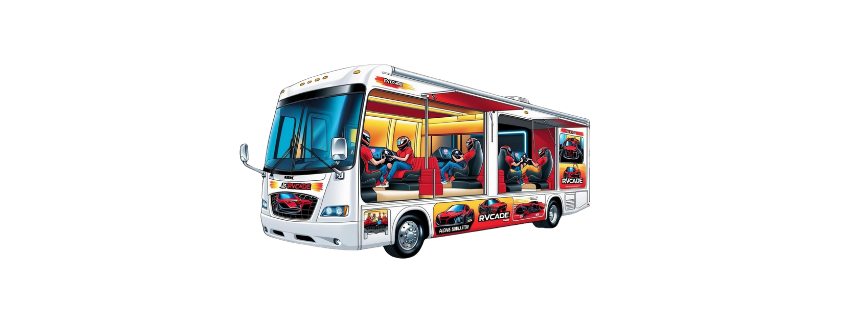 A colorful children's carousel ride designed to look like a race car, with children seated inside.