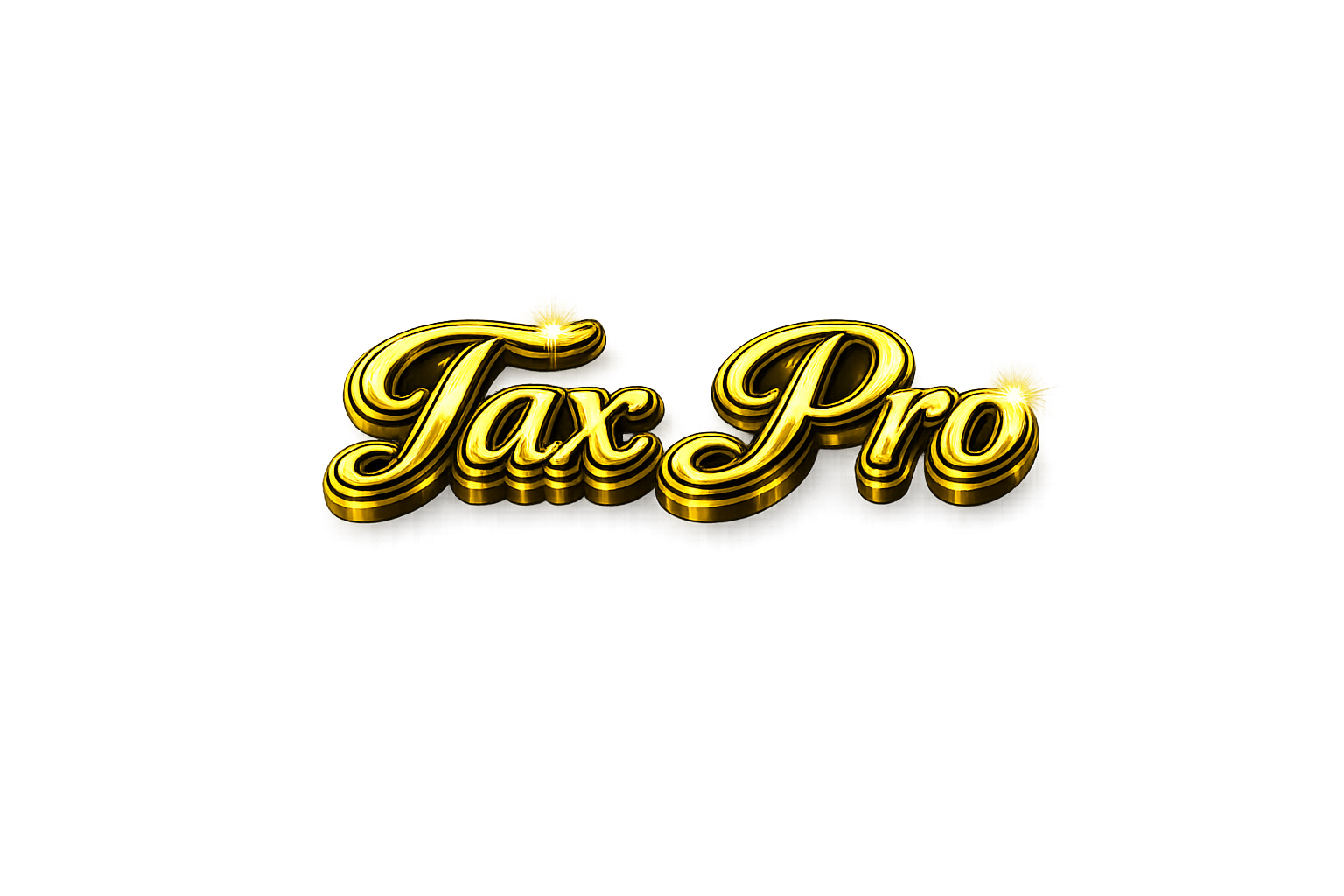 Gold neon sign says 'Tax Pro' with a glowing effect on a gray background.