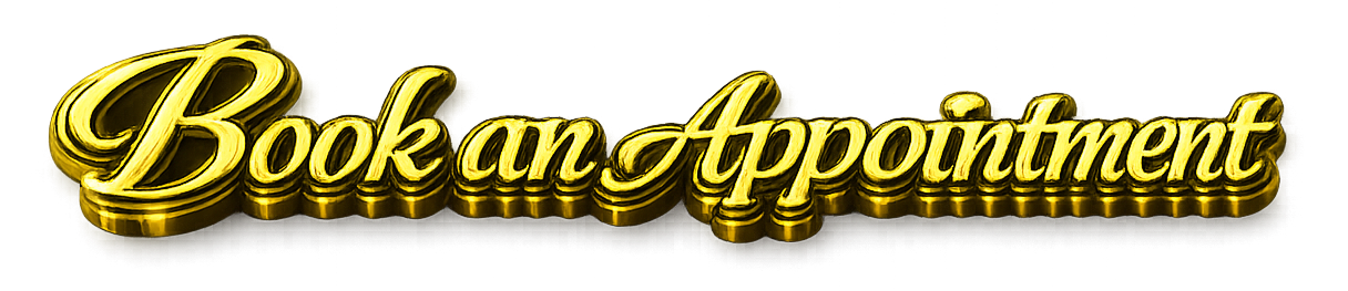 Gold-colored text that reads "Book an Appointment" in a cursive font.