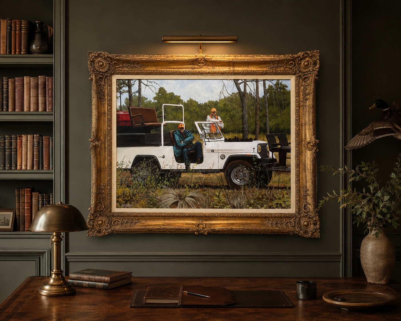 Fathers Take Us Hunting
-30x40 oil on ACM