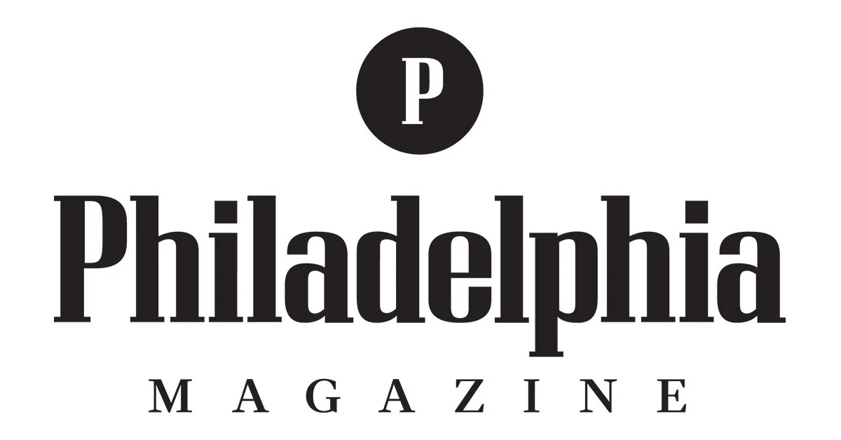 Logo for Philadelphia Magazine, featuring a black circle with a white letter P, and the text 'Philadelphia' in bold black letters with 'MAGAZINE' in smaller black letters underneath.