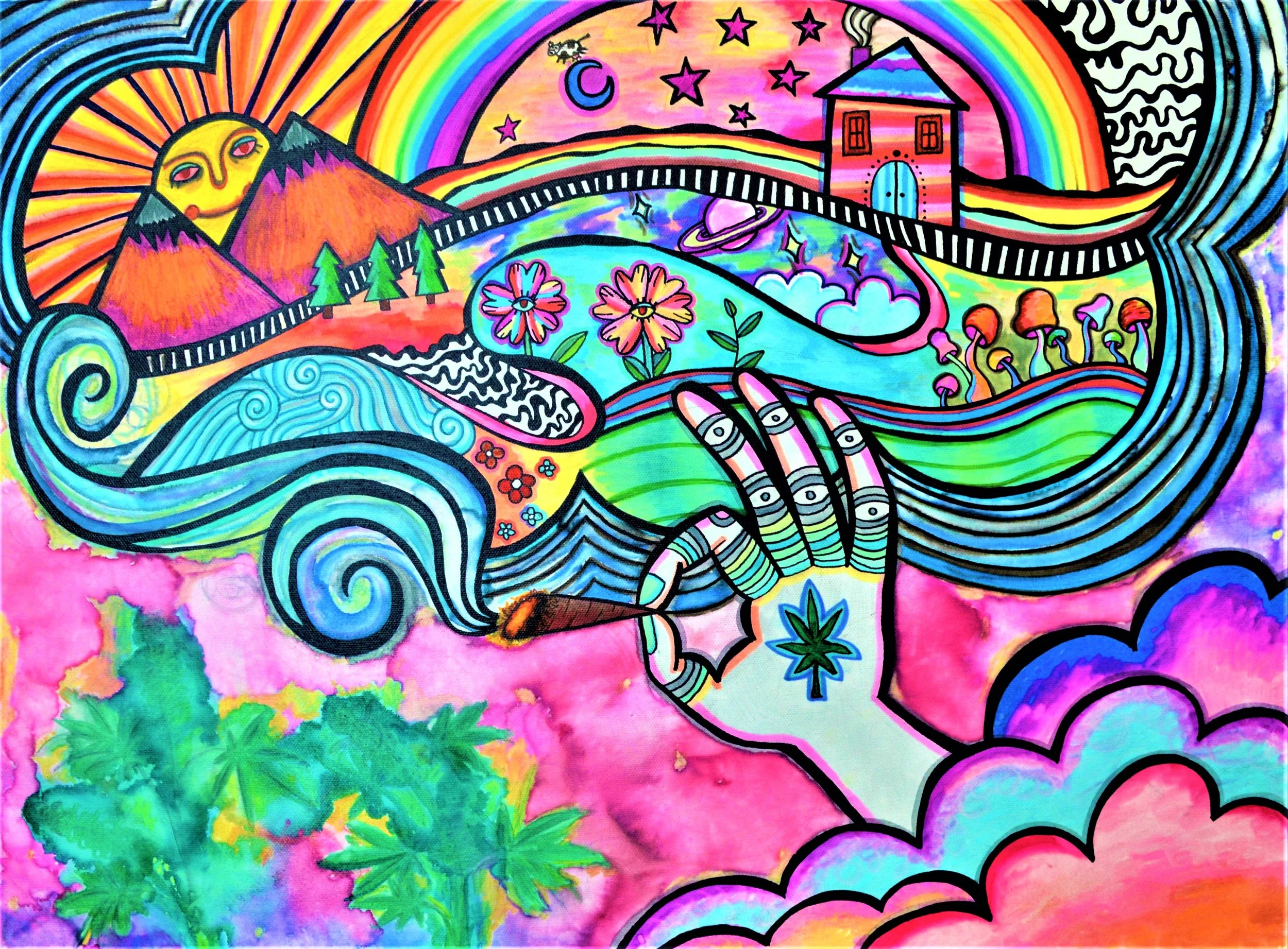 Blue Dream | OG SOLD | watercolor & ink on 16"x20" canvas