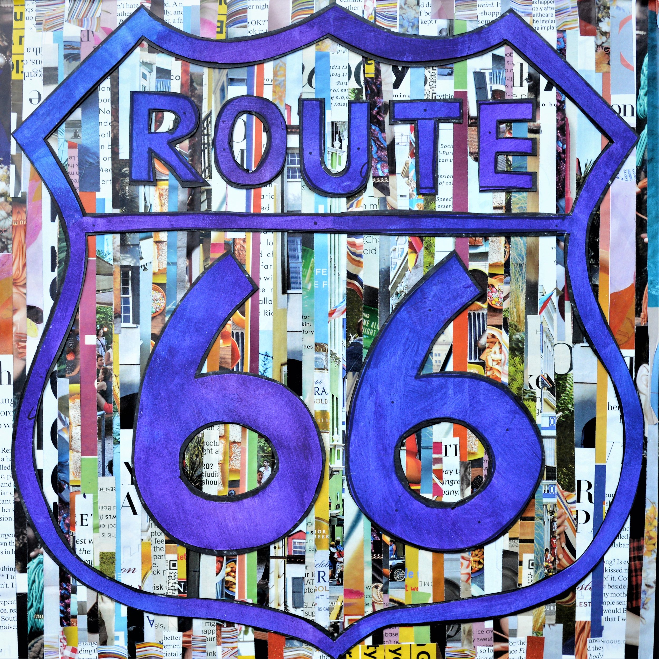 Get Your Kicks | OG FOR SALE | magazine clipping collage, 12"x12" framed 