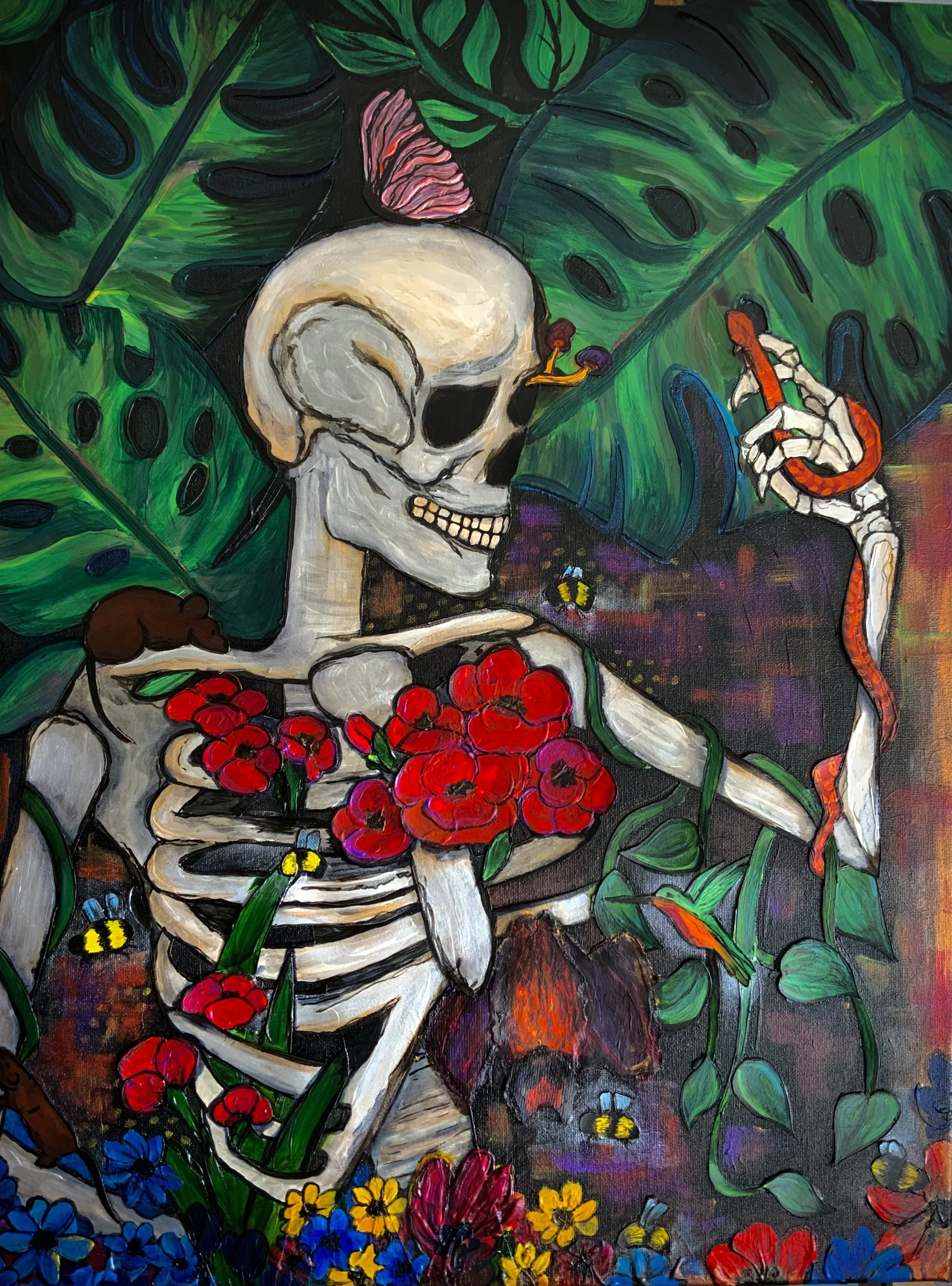 Live | OG SOLD | mixed media - paper & acrylic on 18"x24" canvas