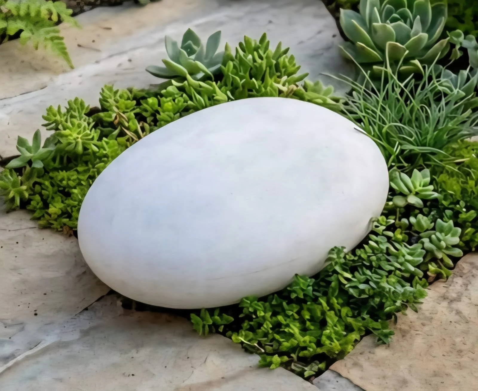 Oval Rock Medium White