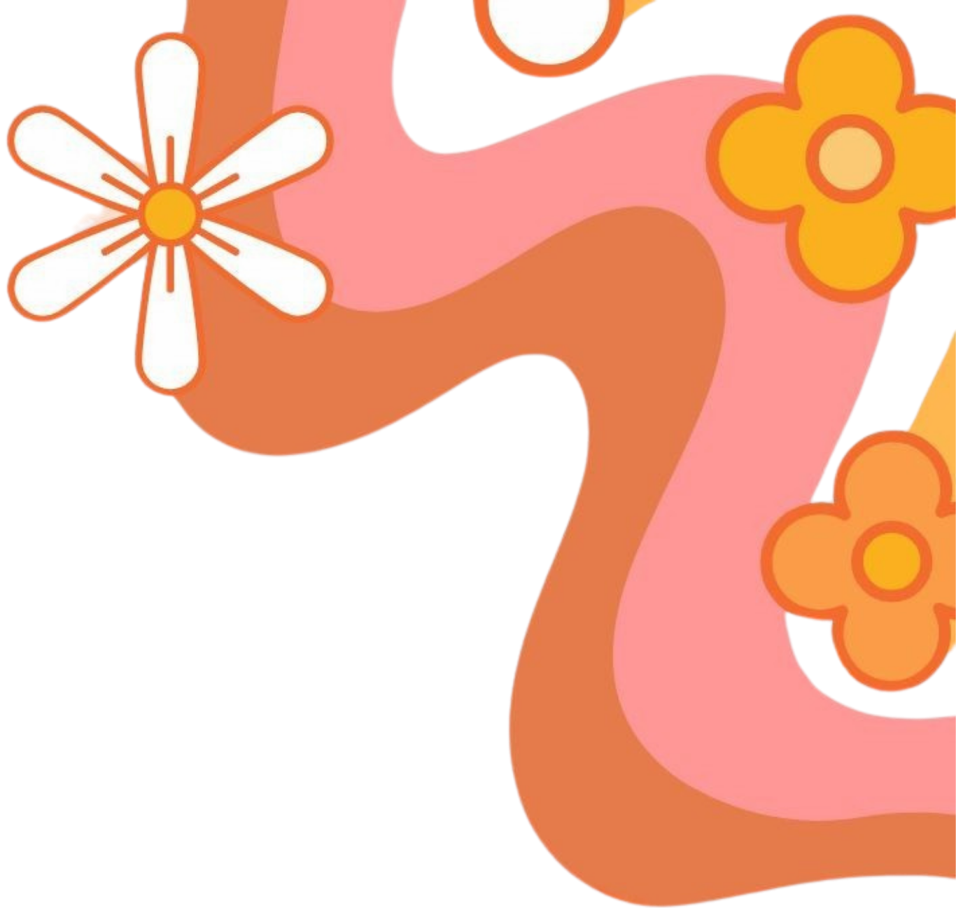 Colorful number hippy decor decorated with orange and yellow flowers.