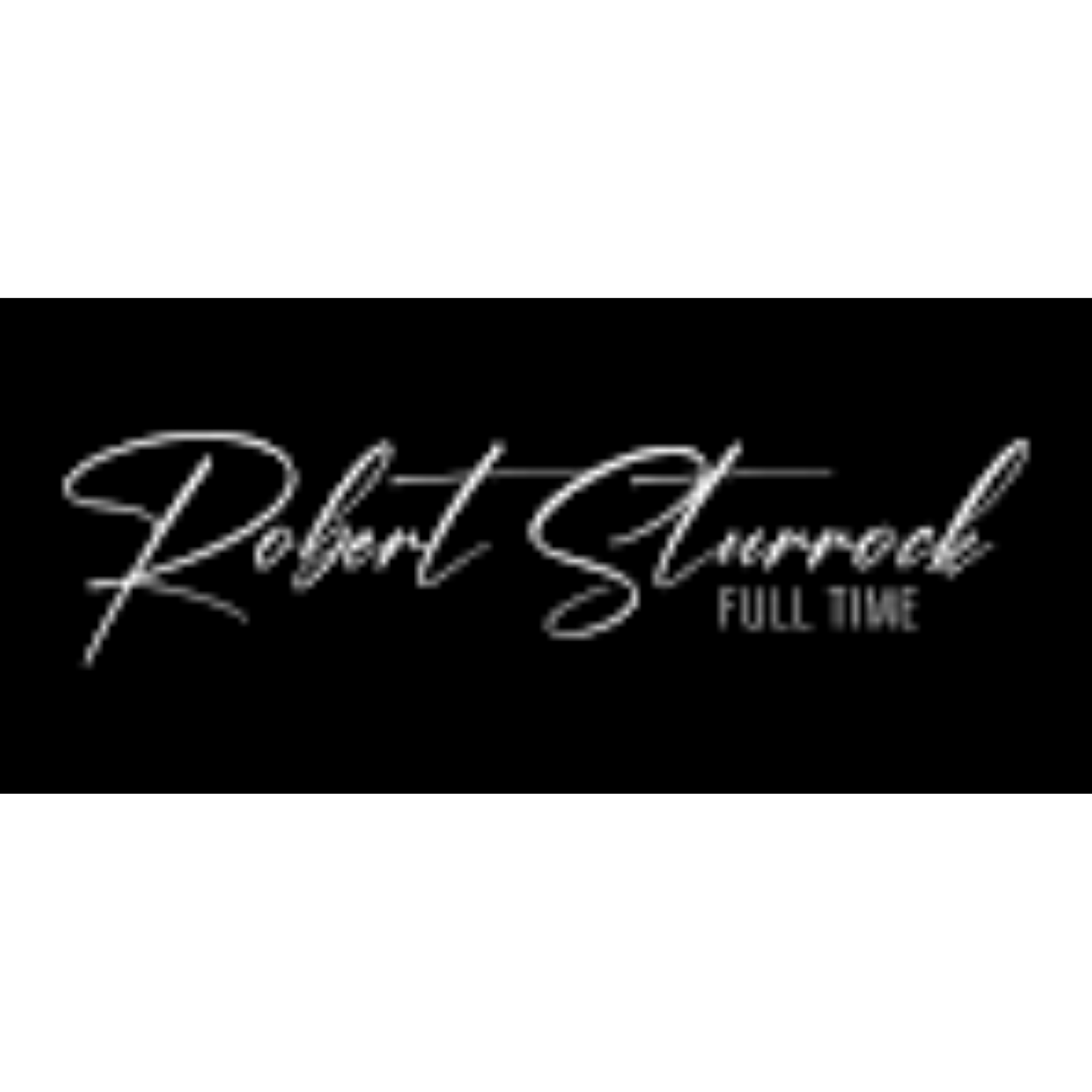 Signature style text reading 'Robert Stewart FULL TIME' on a black background.