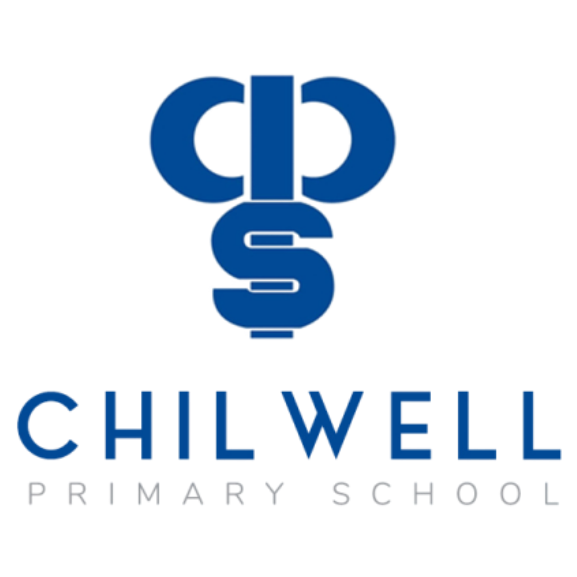 Logo of Chilwell Primary School featuring a stylized blue light bulb with a dollar sign inside, and the school name in blue and grey text.