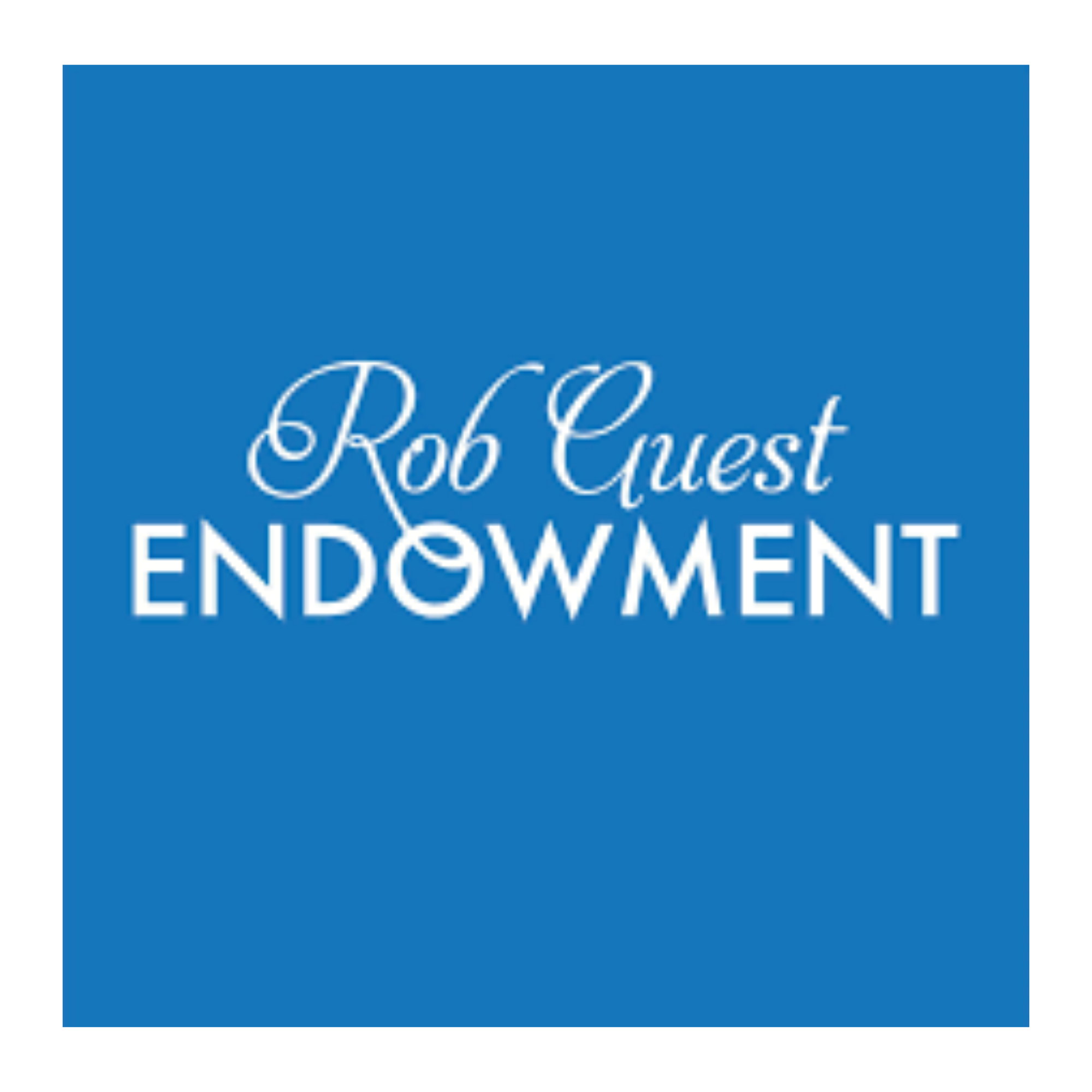 Logo for Rob Cubest Endowment on a blue background.