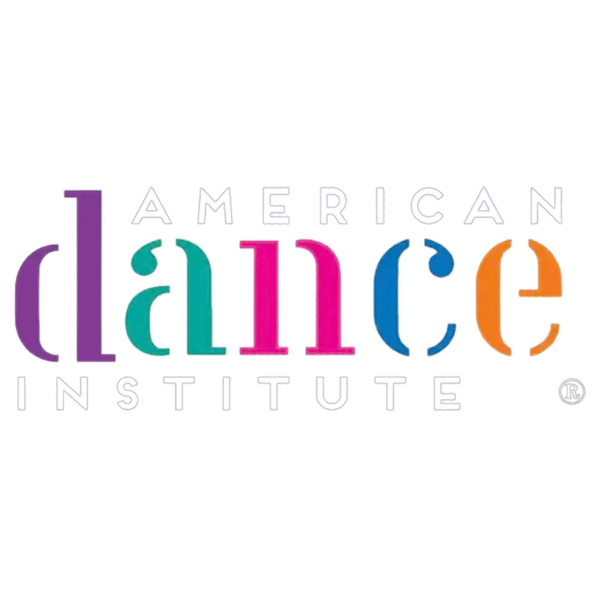 Logo for the American Dance Institute with colorful letters.