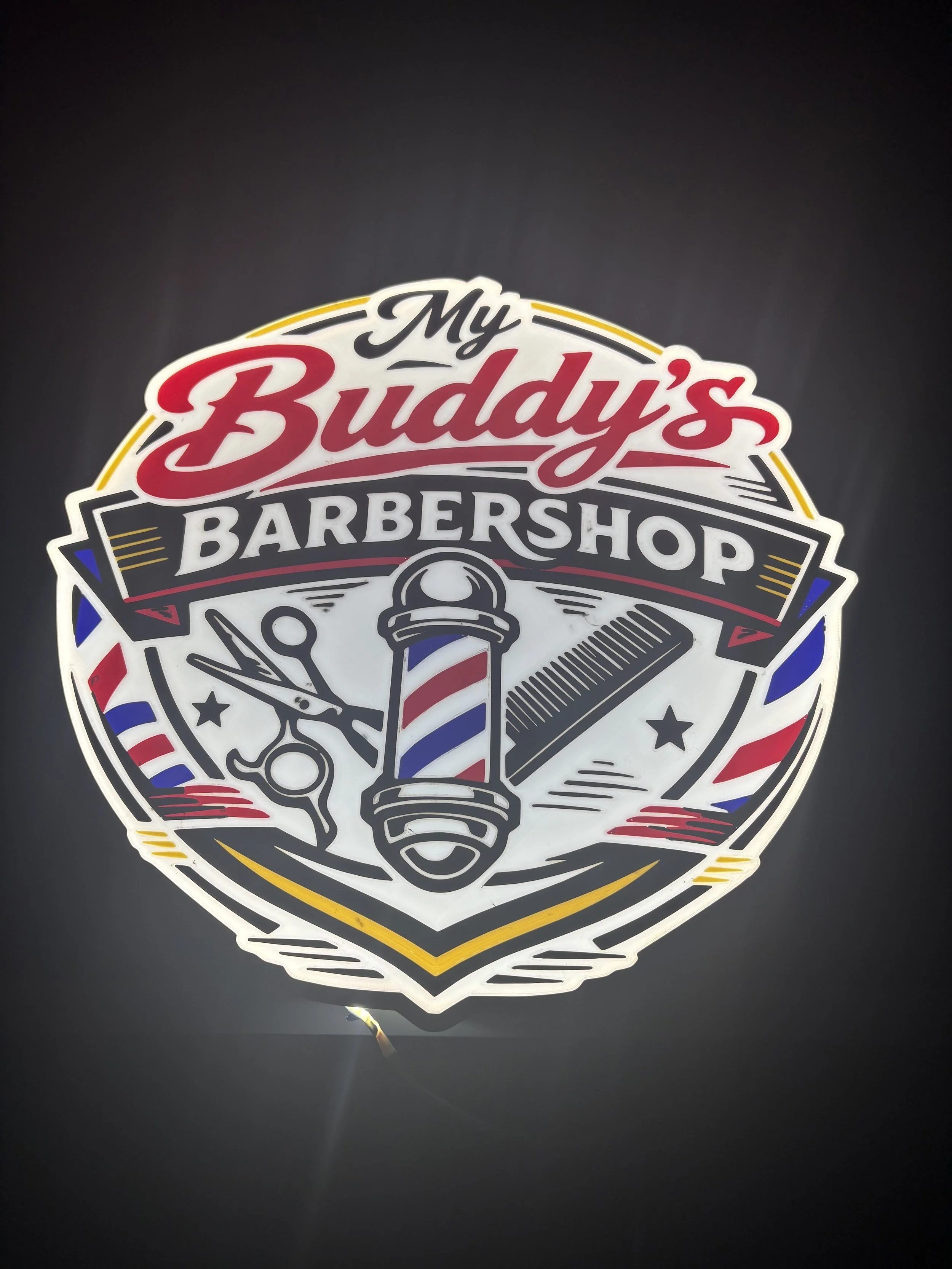 My Buddy's Barbershop Lightbox sign