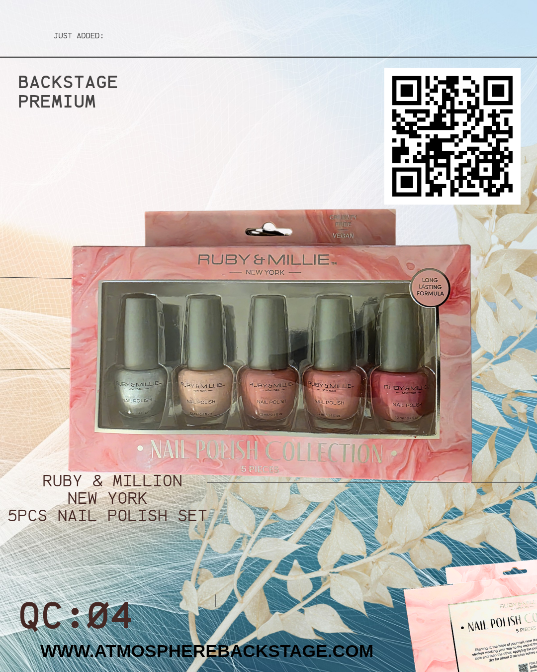 RUBY& MILLIE NAIL POLISH 5PC SET N12,000.00 Comparable Value $10 save: N2,050.00