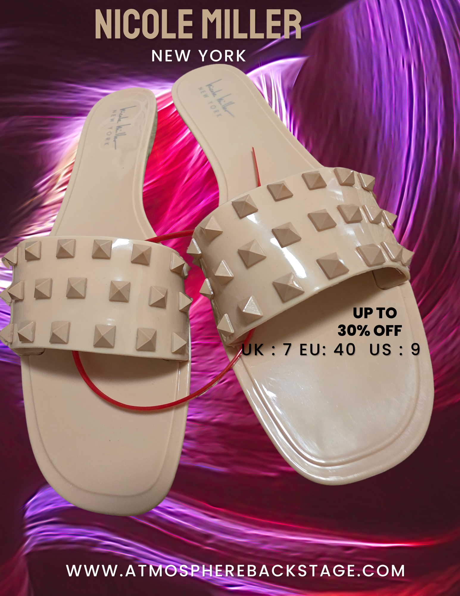 Nicole Miller New York studded Slippers (Code:99008) / N18,000.00 Comparable Value $20 Save: N9,140.00