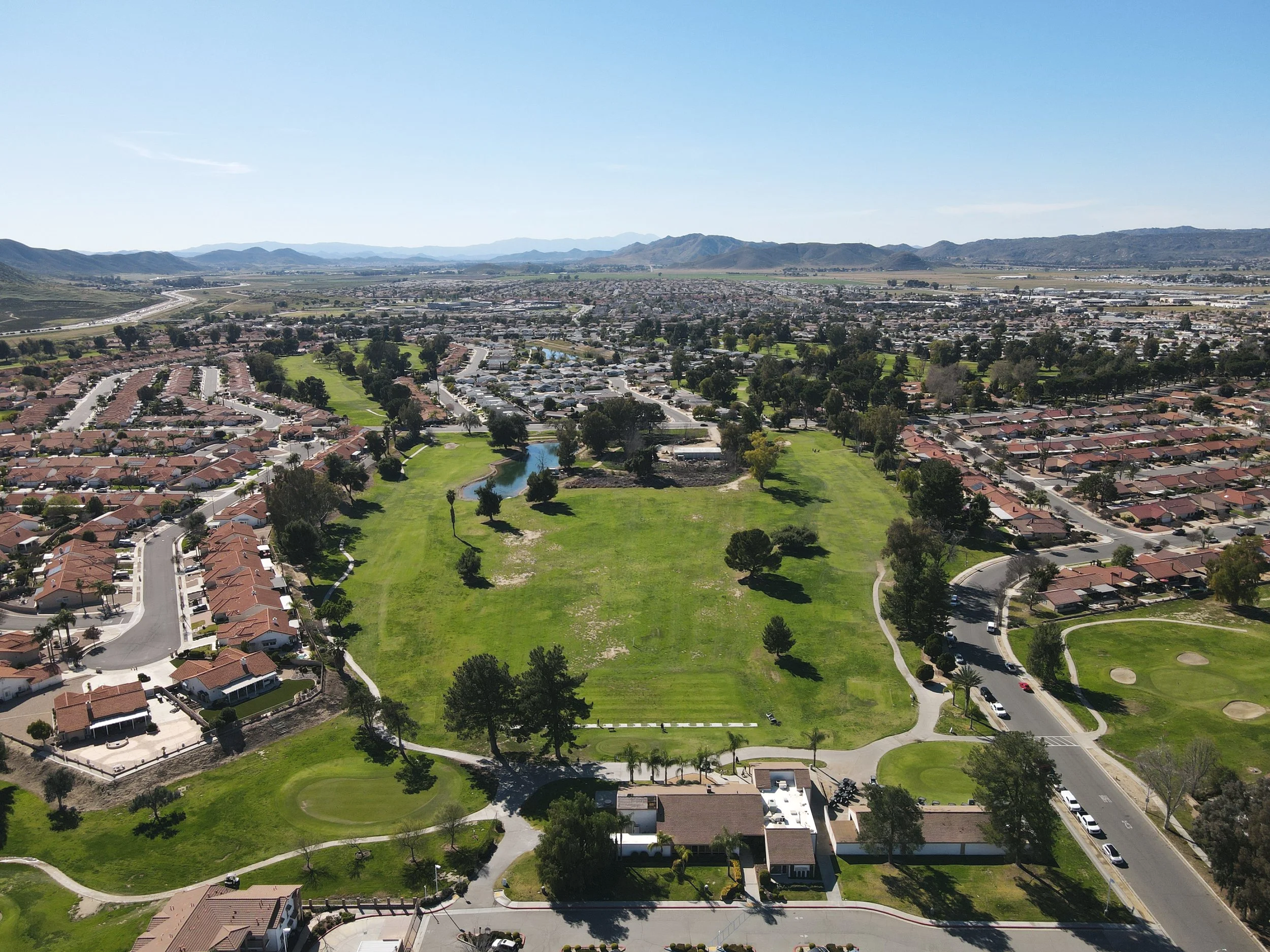 Aerial photo of Seven Hills Golf Club in Hemet, Ca.