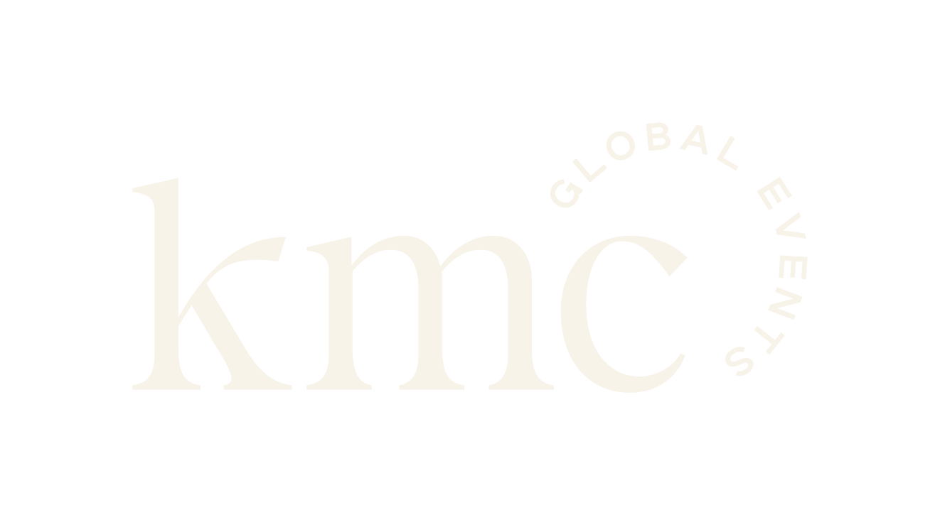 one of KMC Global Events' logos where "global events" is in a circle shaped around the "C" in KMC