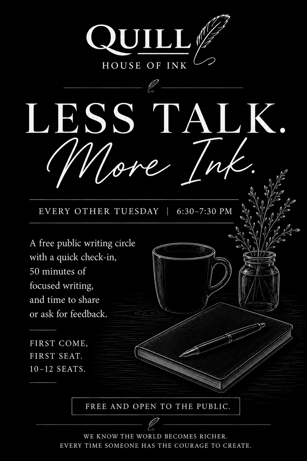 Less Talk More Ink: September 22 · 6:30 - 7:30 PM