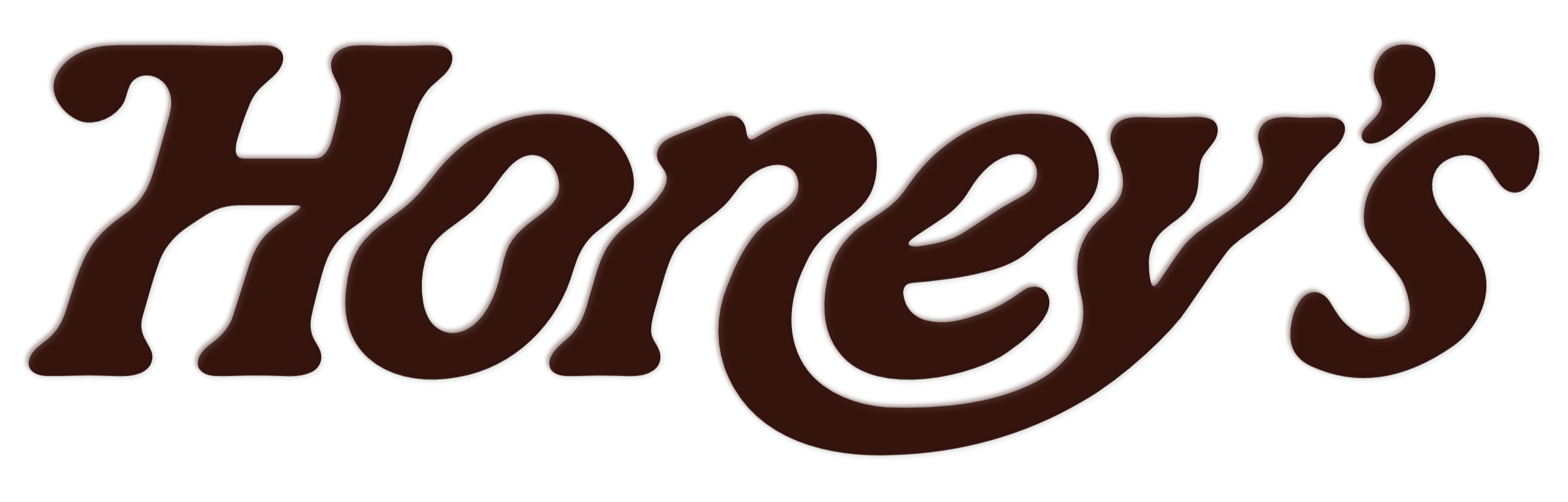 The word 'HONEY'S' written in bold, stylized, brown text resembling melted chocolate or honey.