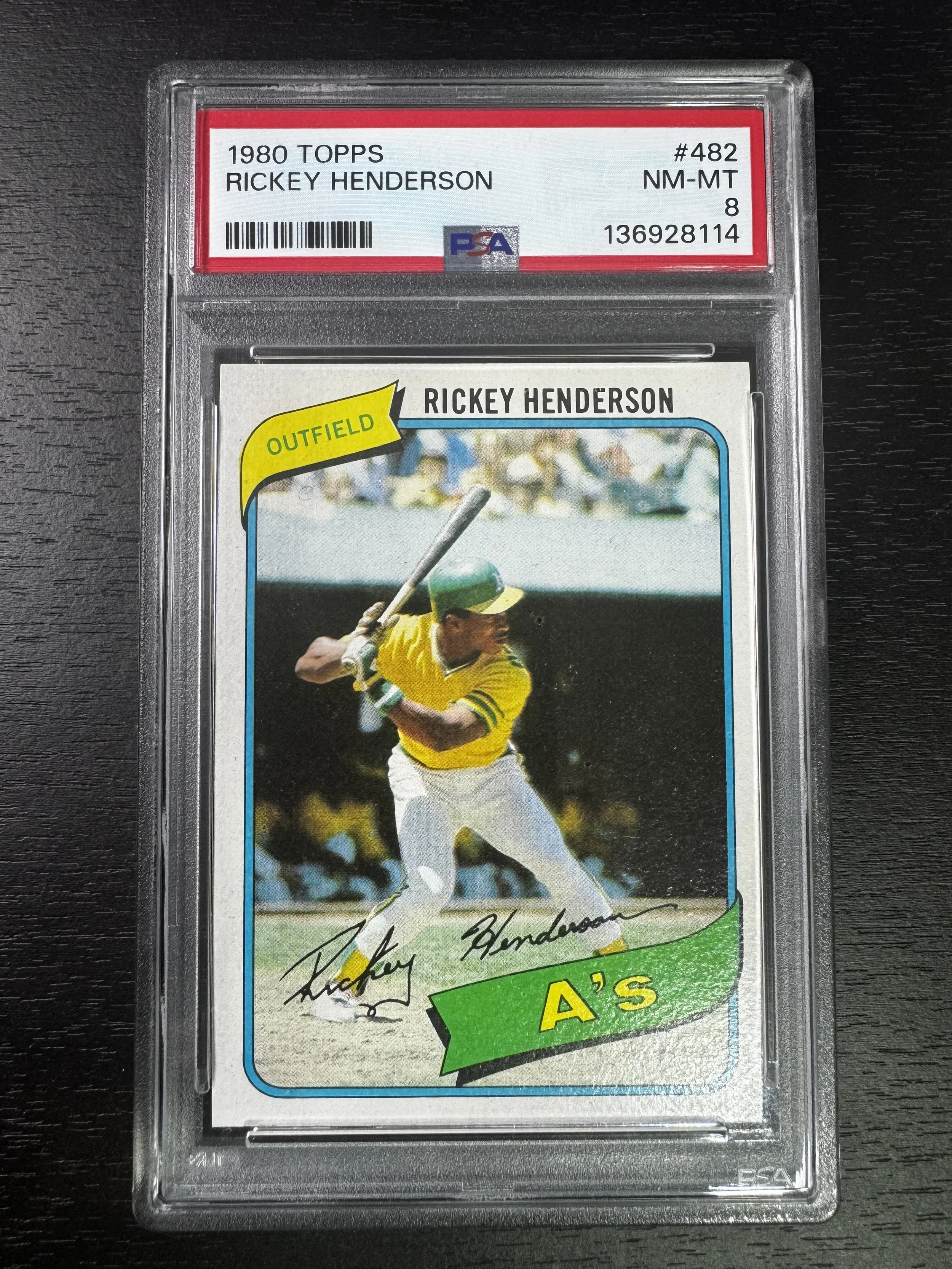 1980 Topps Rickey Henderson RC PSA 8