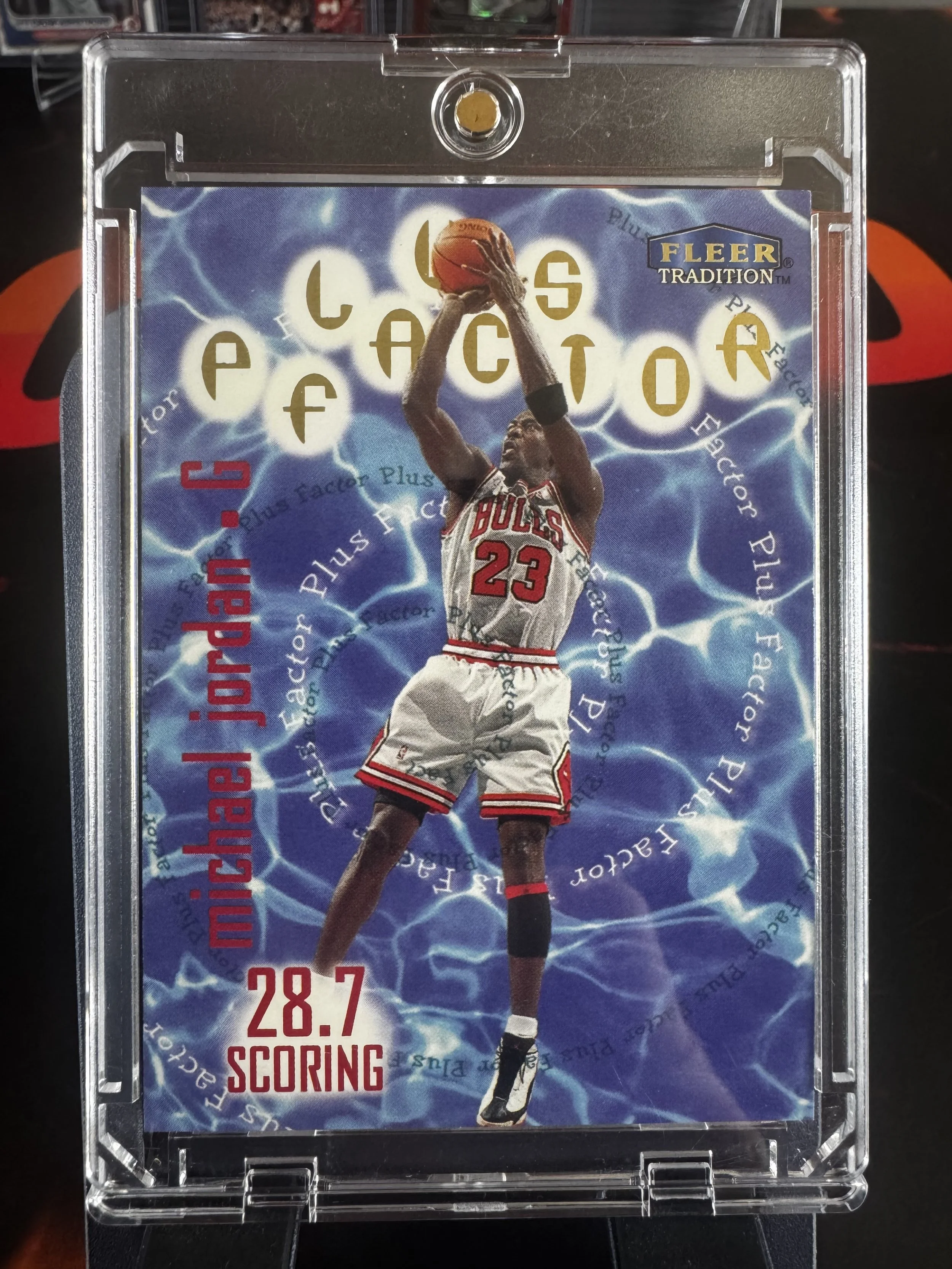 1998/99 Michael Jordan Fleer 'Plus Factor' Gold Foil Card