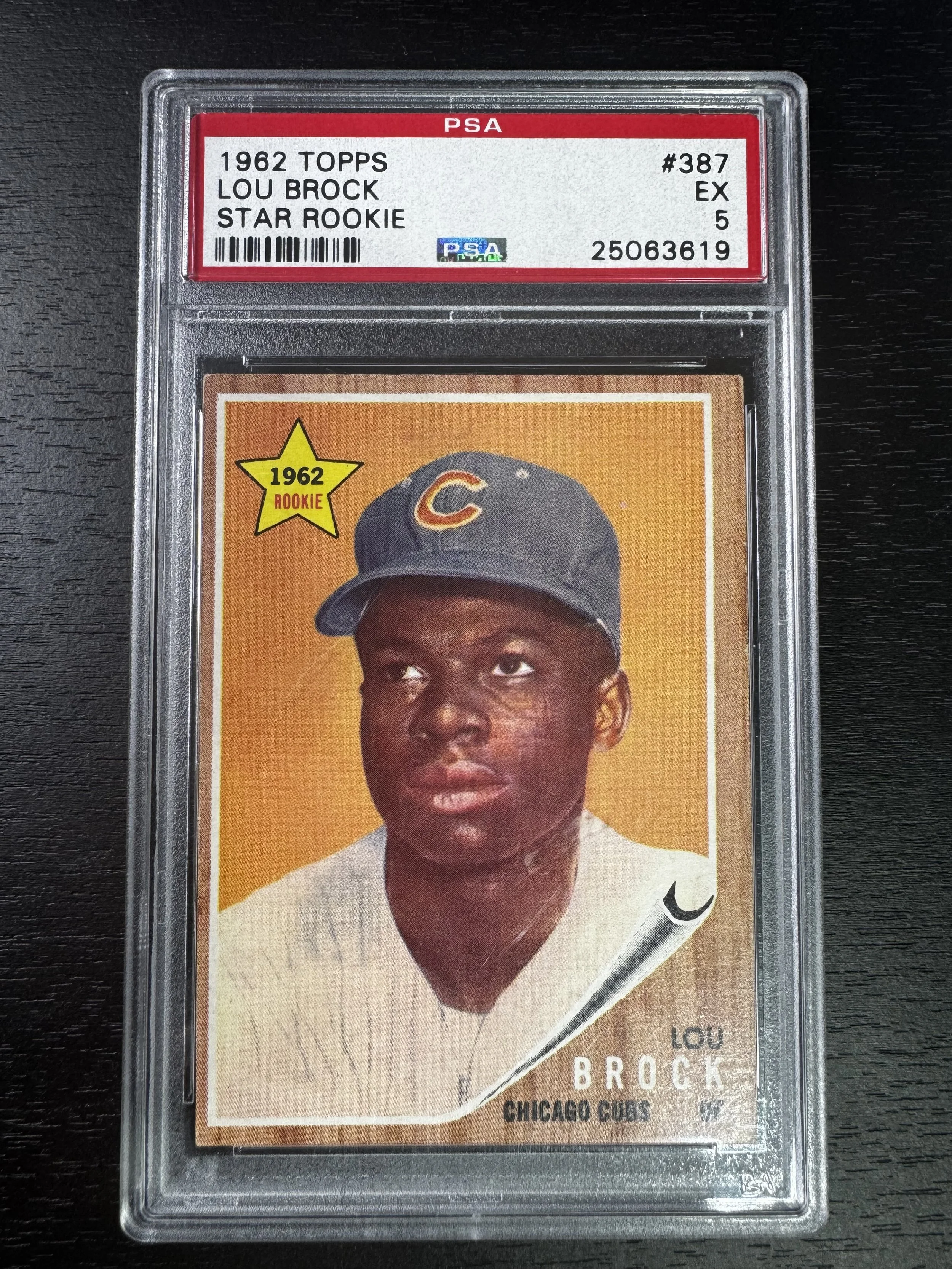 1962 Topps Lou Brock Star Rookie PSA 5 EX
