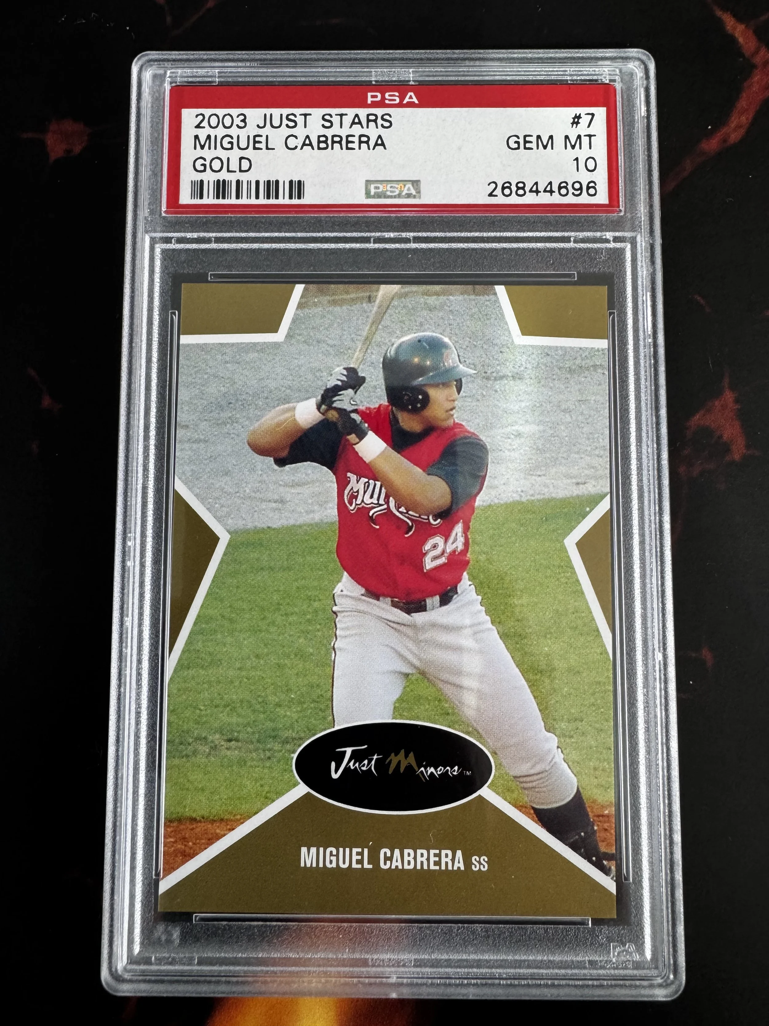 2003 Just Stars Miguel Cabrera Gold RC /1000 PSA 10