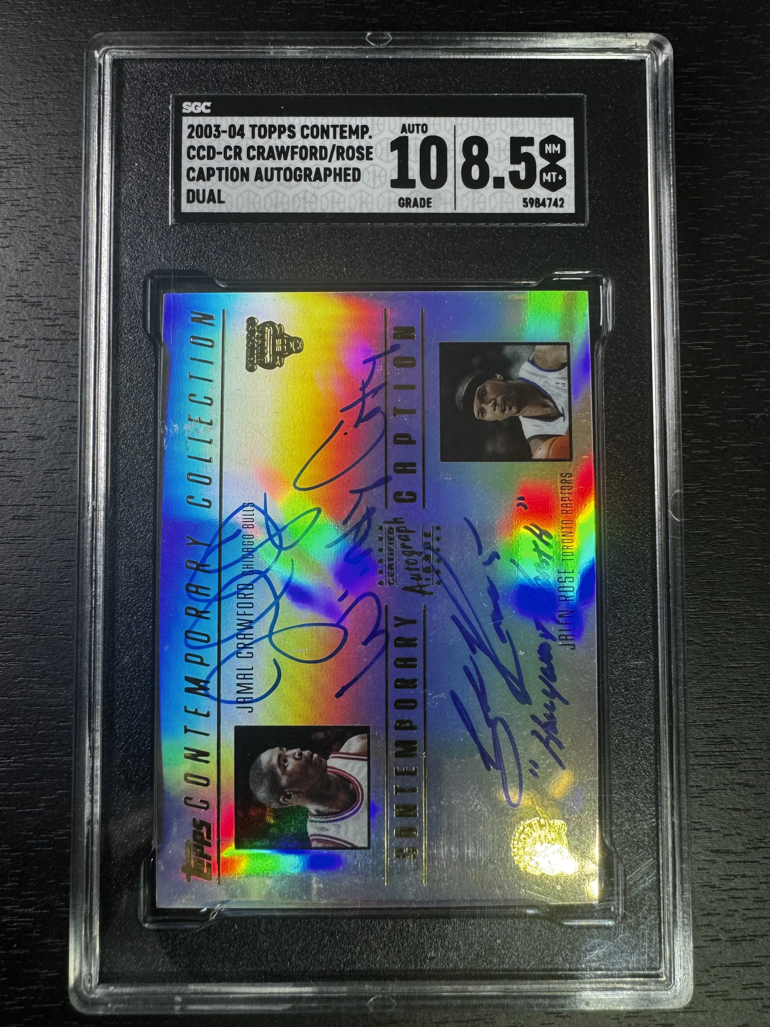 2004  Jamal Crawford Jalen Rose Topps Contemporary Dual Auto SGC Graded