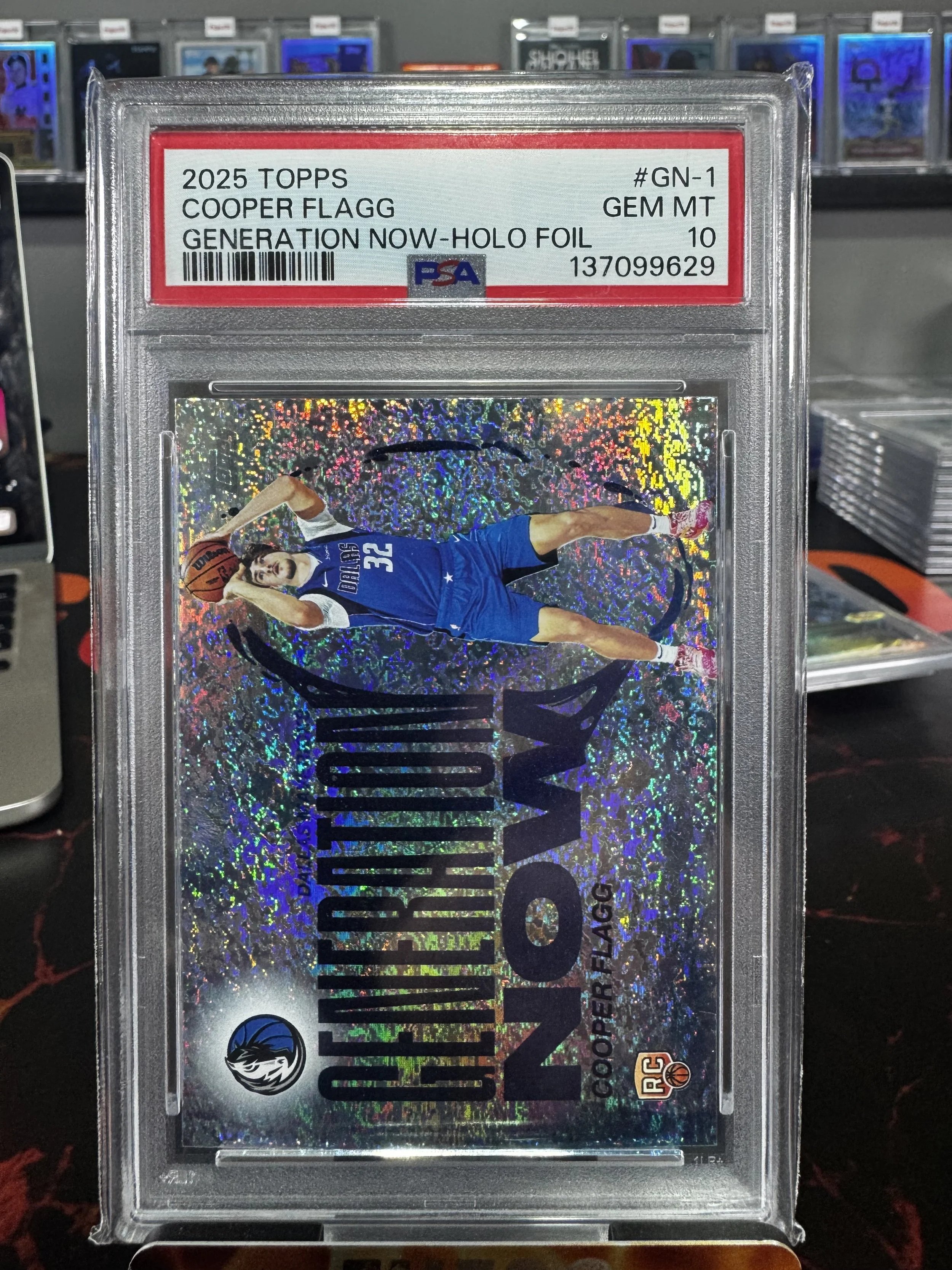2025 Topps Cooper Flagg Generation Now Holo Foil Card RC PSA 10