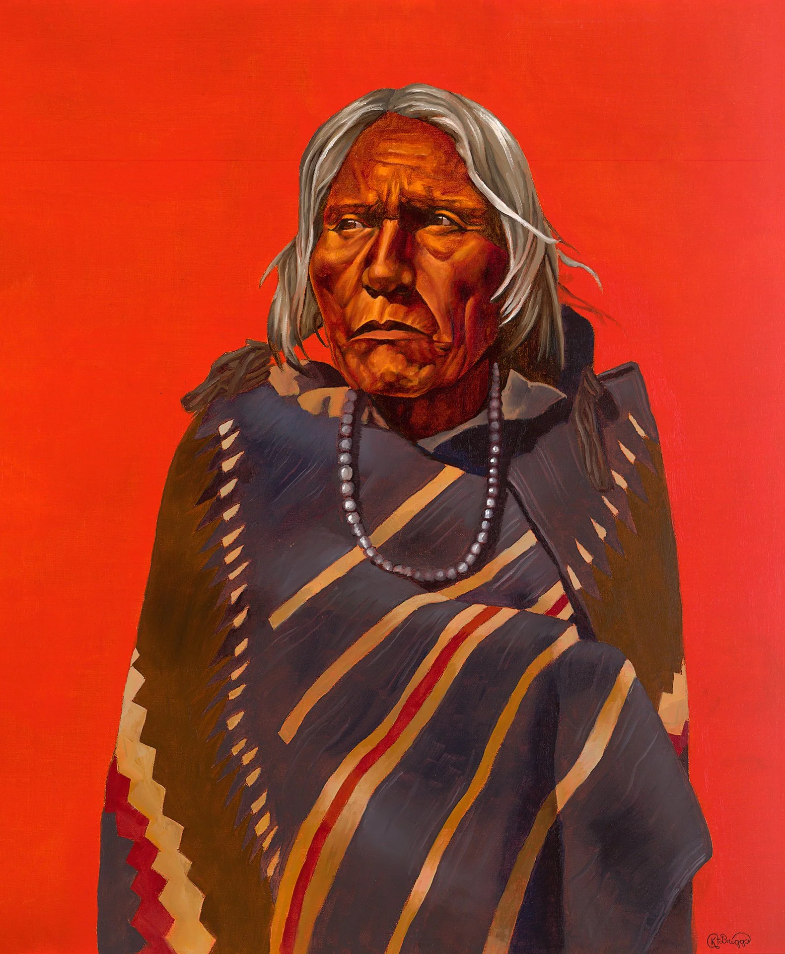 "Governor of the San Juan Pueblo" $2400 Oil on Linen, Available at The Ranch at Taos Gallery