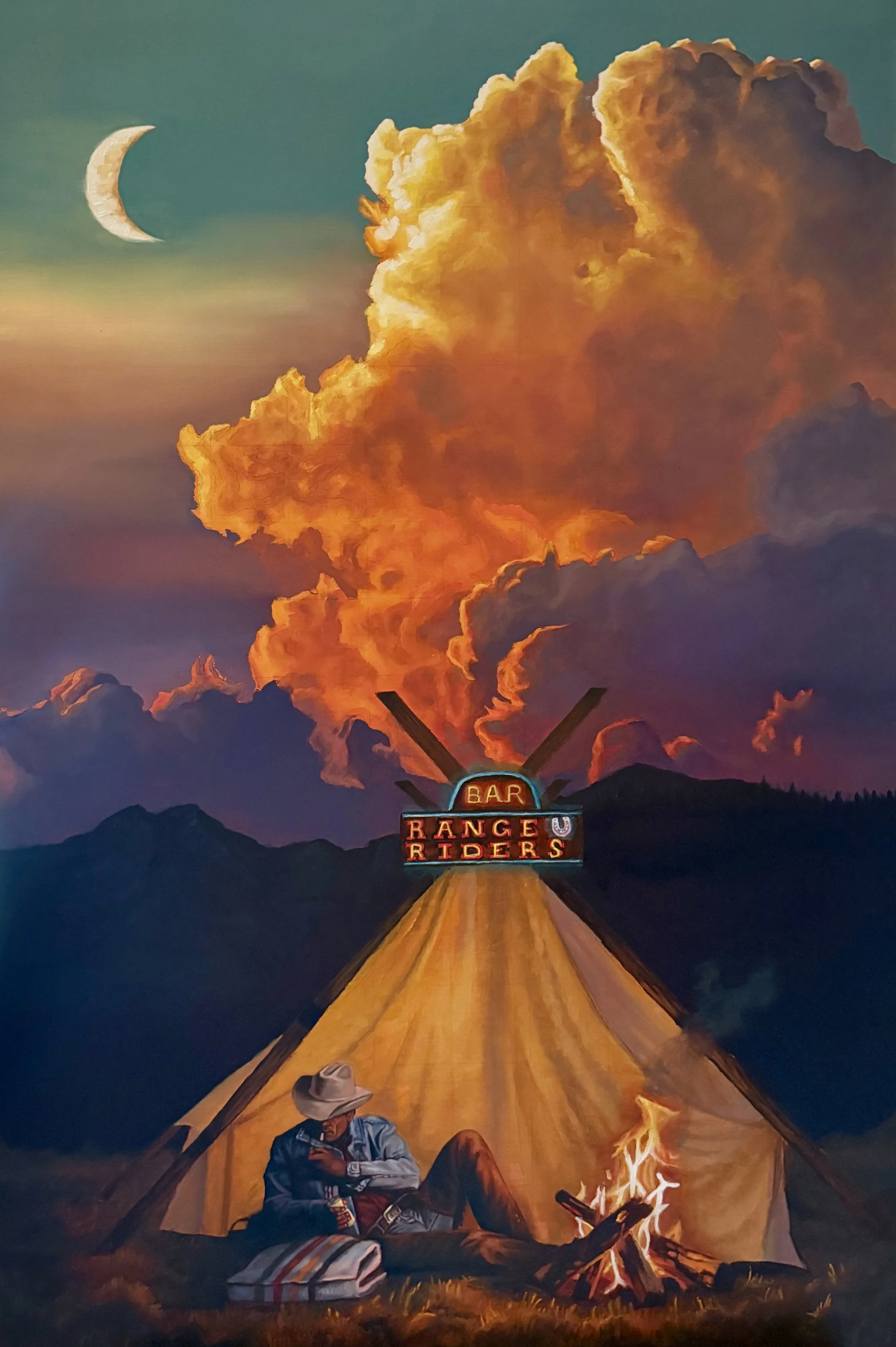 "Range Rider's Paradise" $4320 Oil on Linen - Available at The Ranch At Taos Gallery