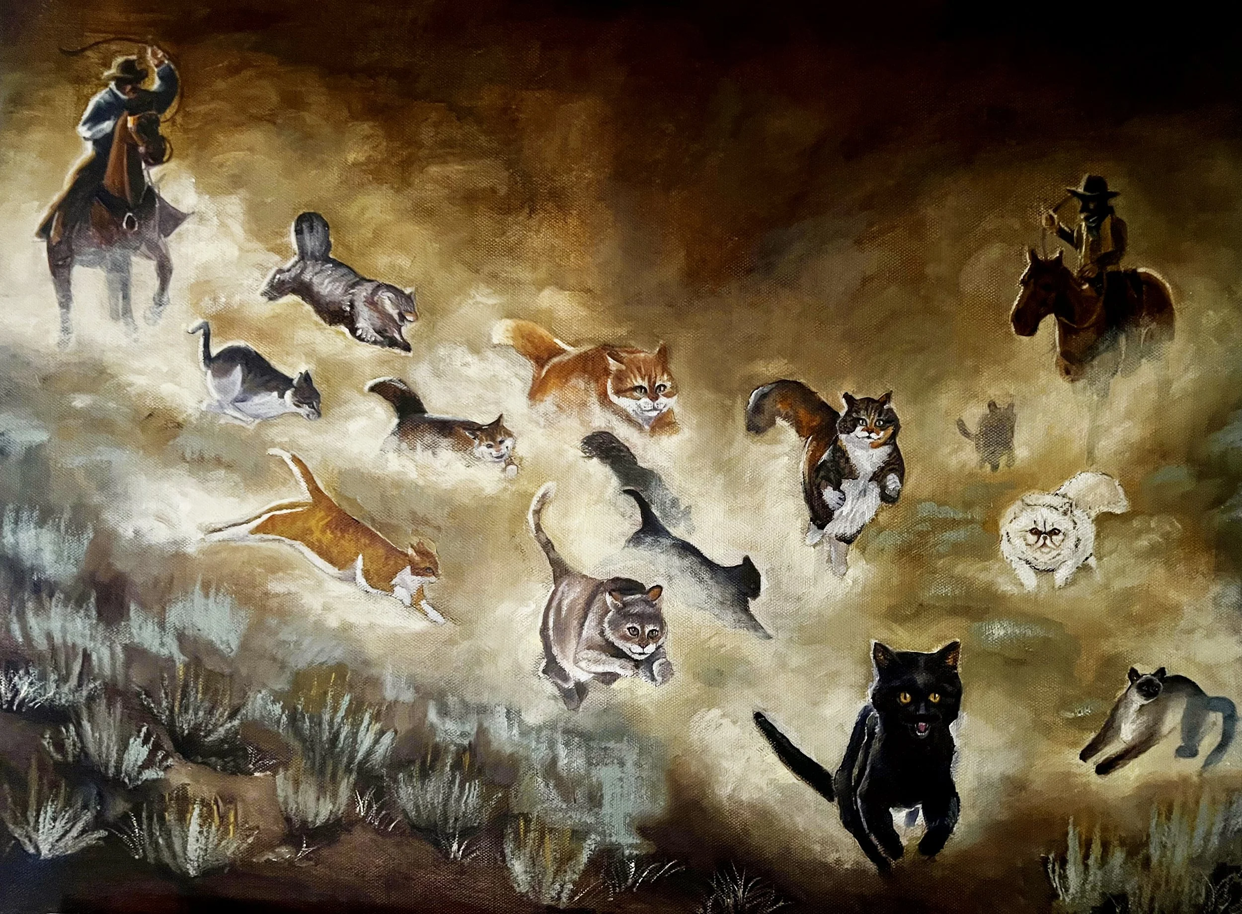 Corralling Cats Giclee Print