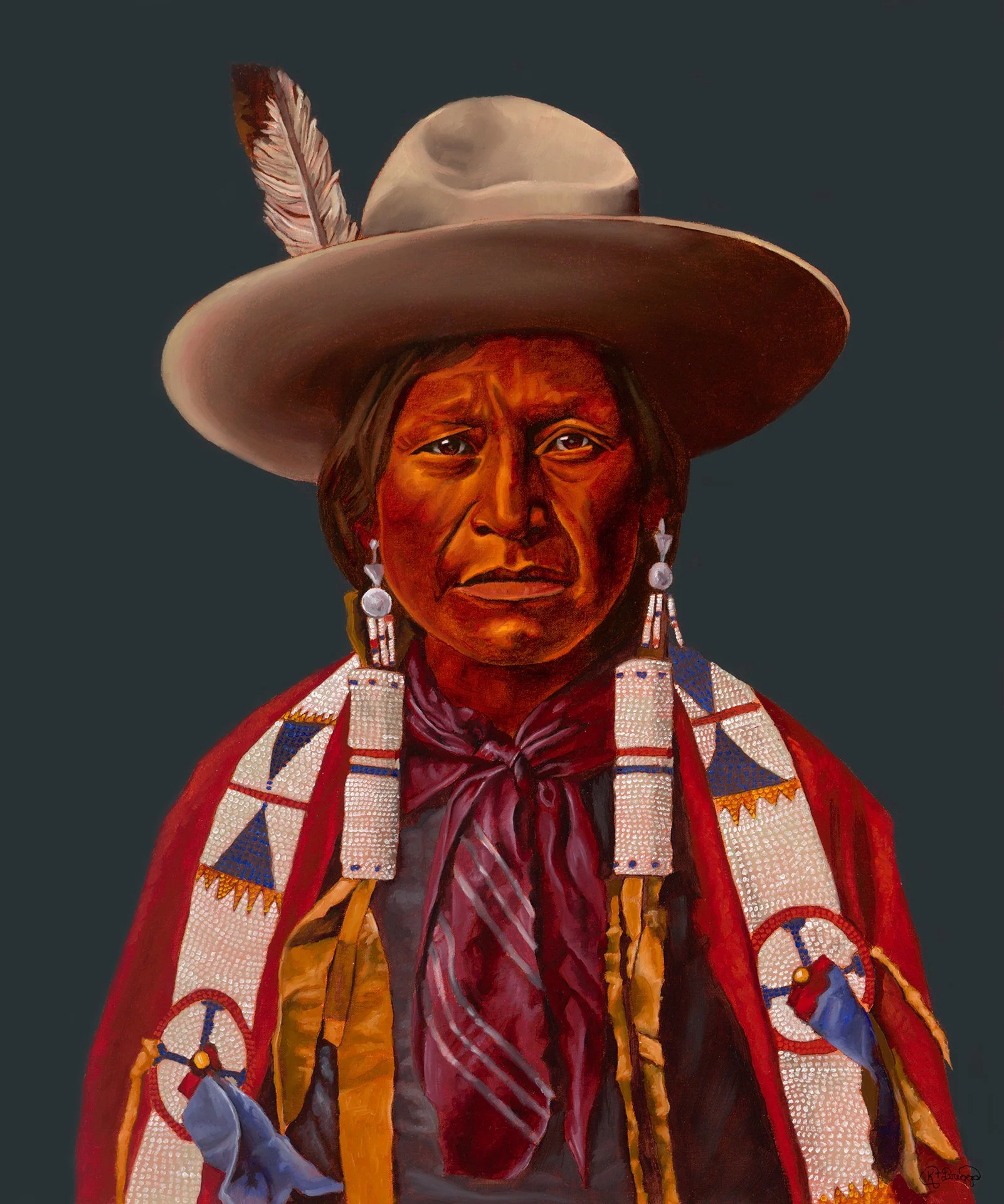 "Jicarilla Apache Cowboy" $2400 Oil on Linen - Coming soon to The Ranch at Taos Gallery