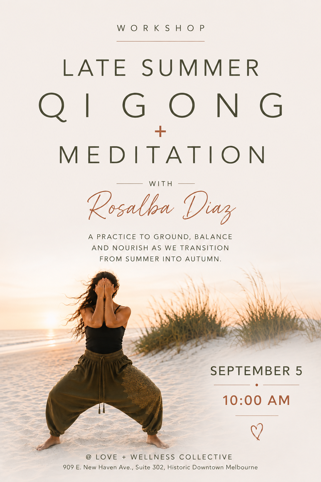 SATURDAY Sept 5 - LATE SUMMER QI GONG + Meditation with Rosalba Diaz