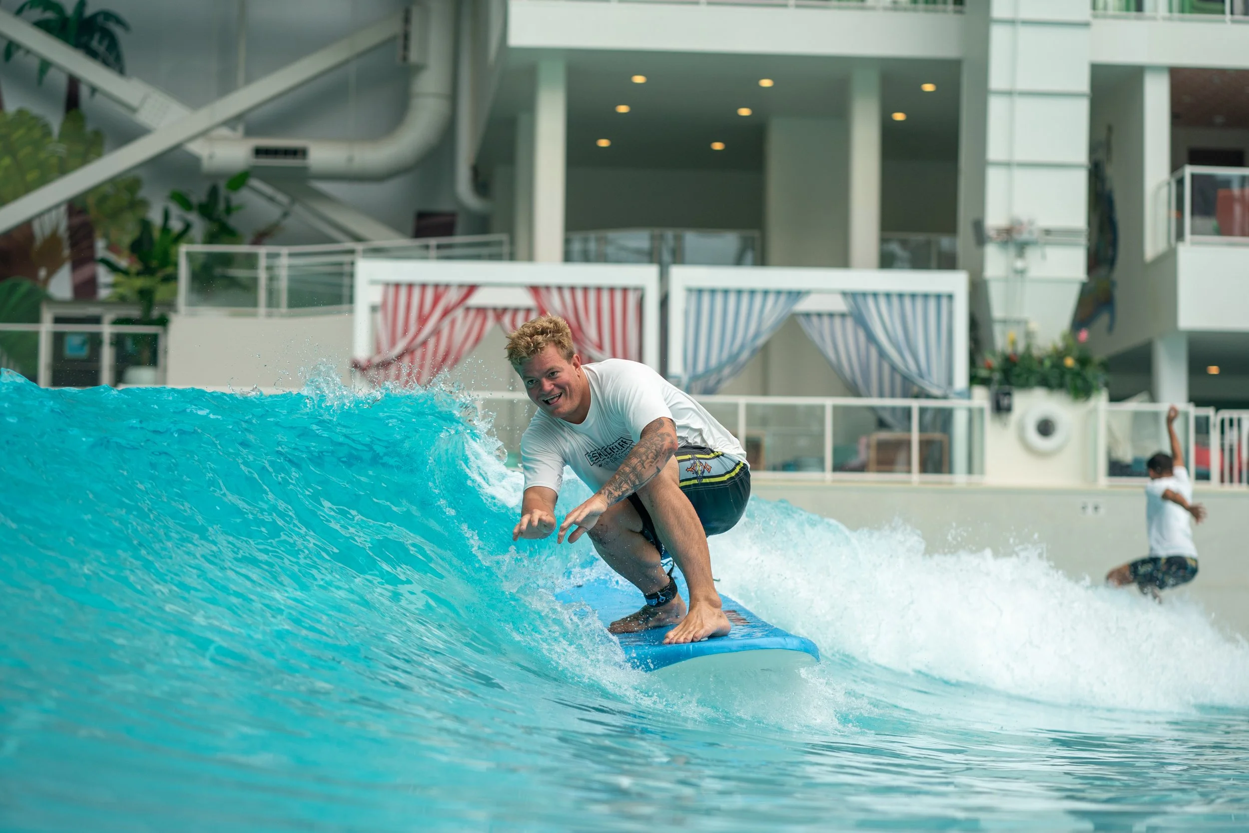 One-on-one surf instruction indoor wave