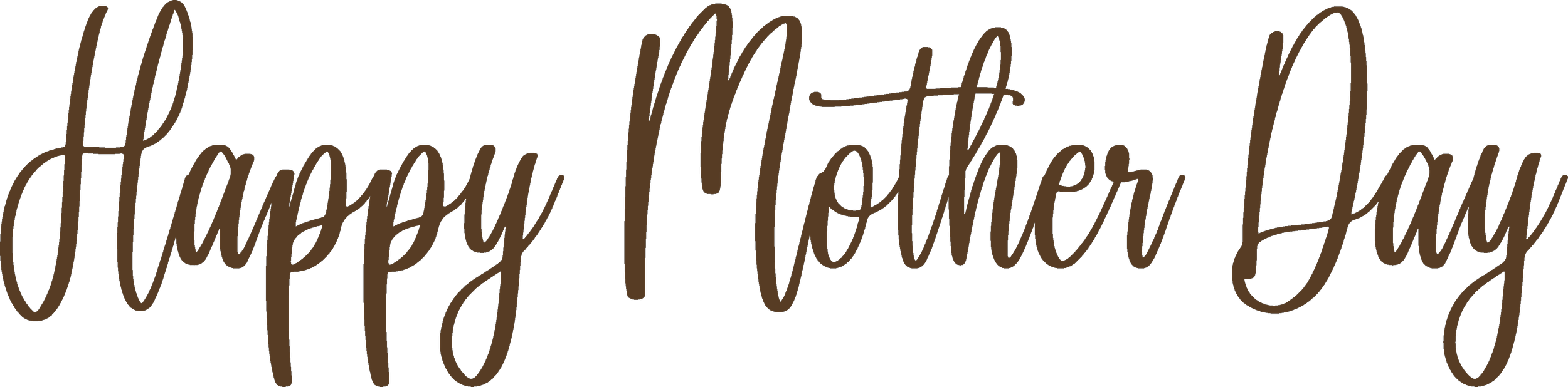 Decorative text that reads 'Happy Mother’s Day' in brown cursive script.