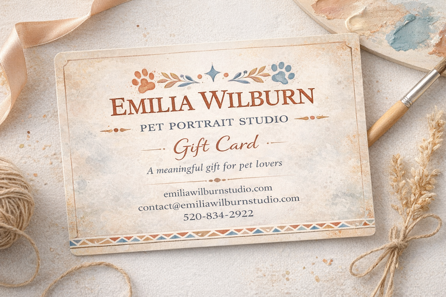 Custom Pet Portrait Gift Card