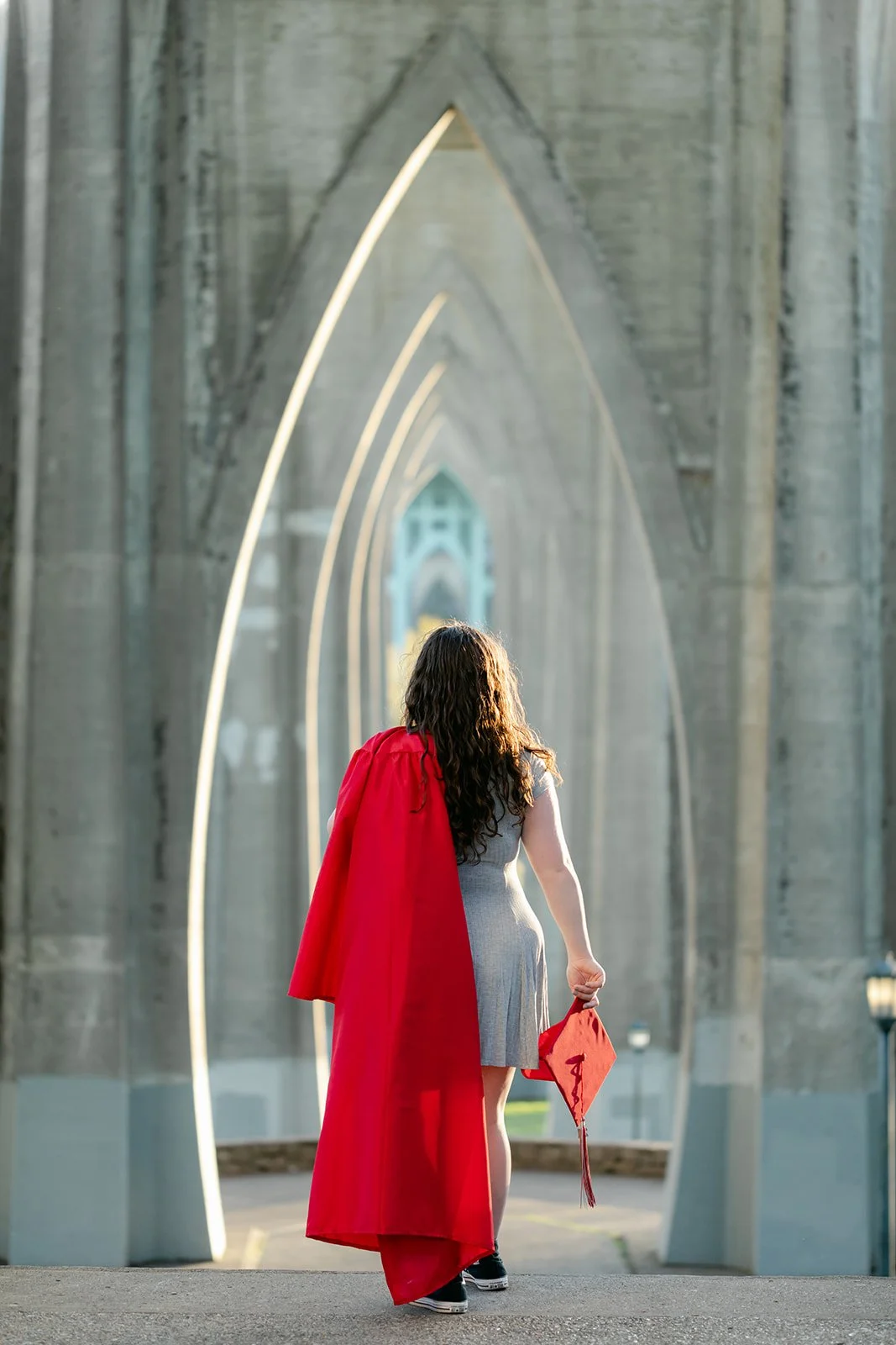 Danielle | Senior Portraits Under the Arches of Cathedral Park in Portland, Oregon