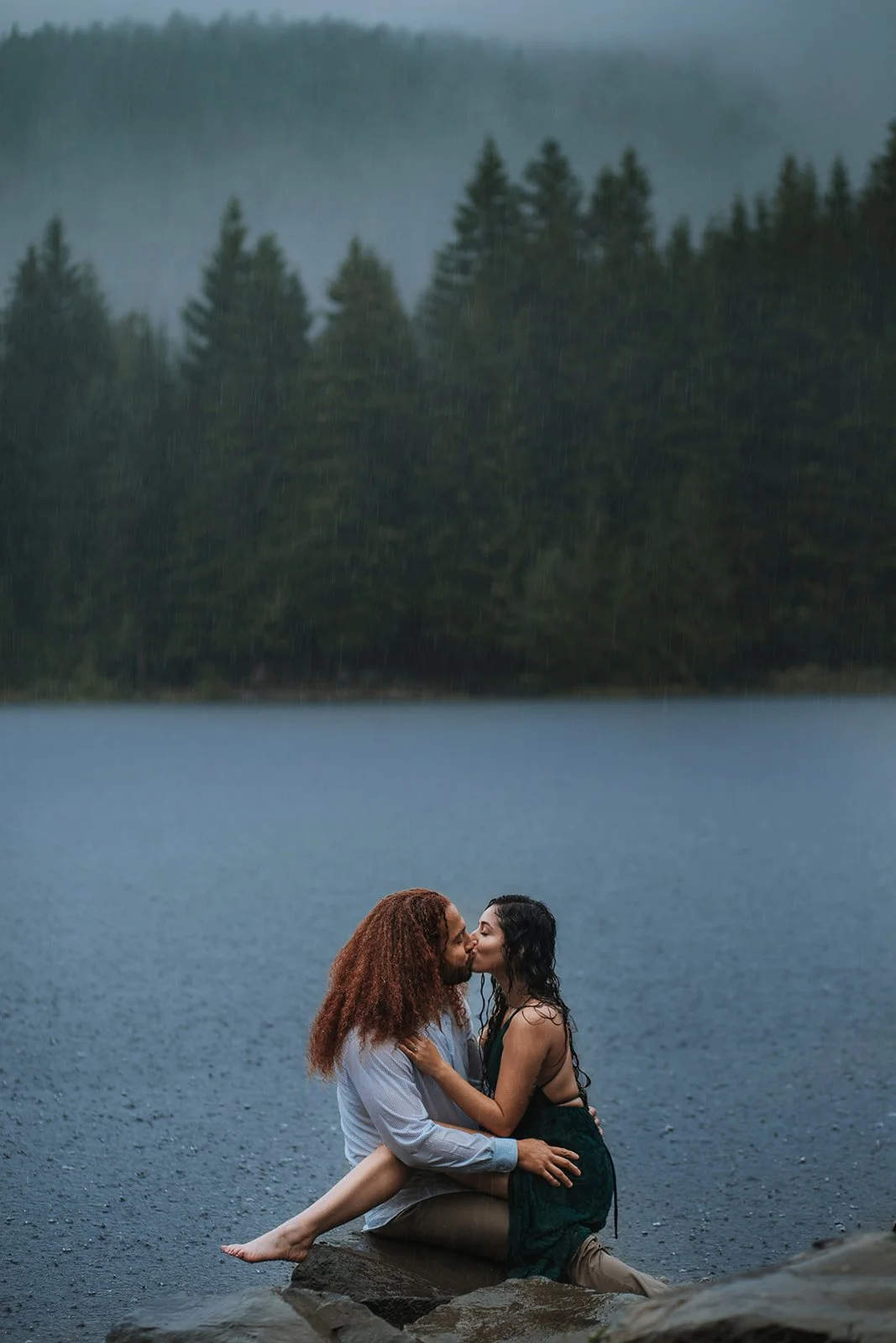 Desert Canyon, Mountain Lake, and a Rainstorm | Andrea + Deion's Oregon Engagement